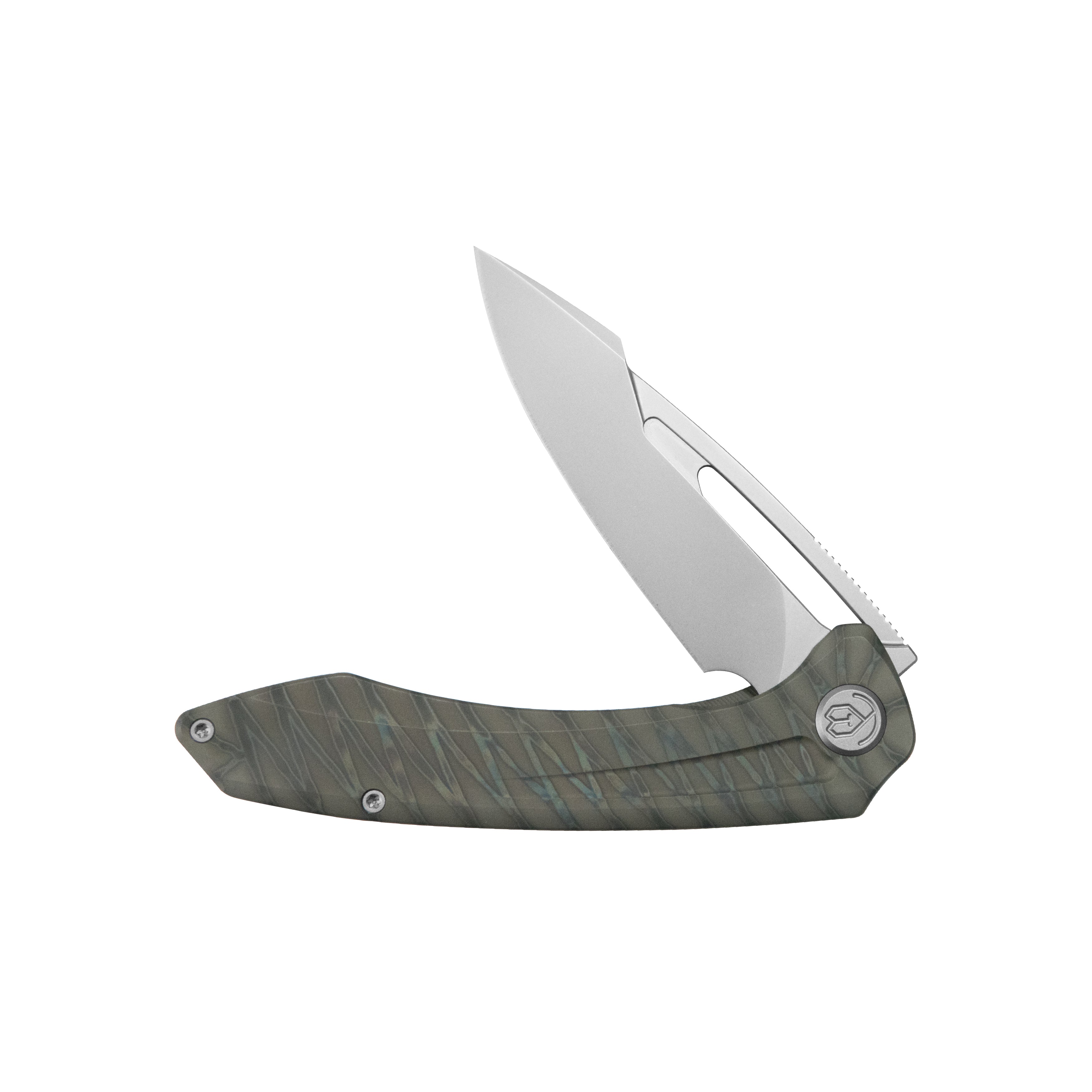 KB Merced Pocket Folding Knife Flame Ano Titanium Handle 3.46'' Beadbl