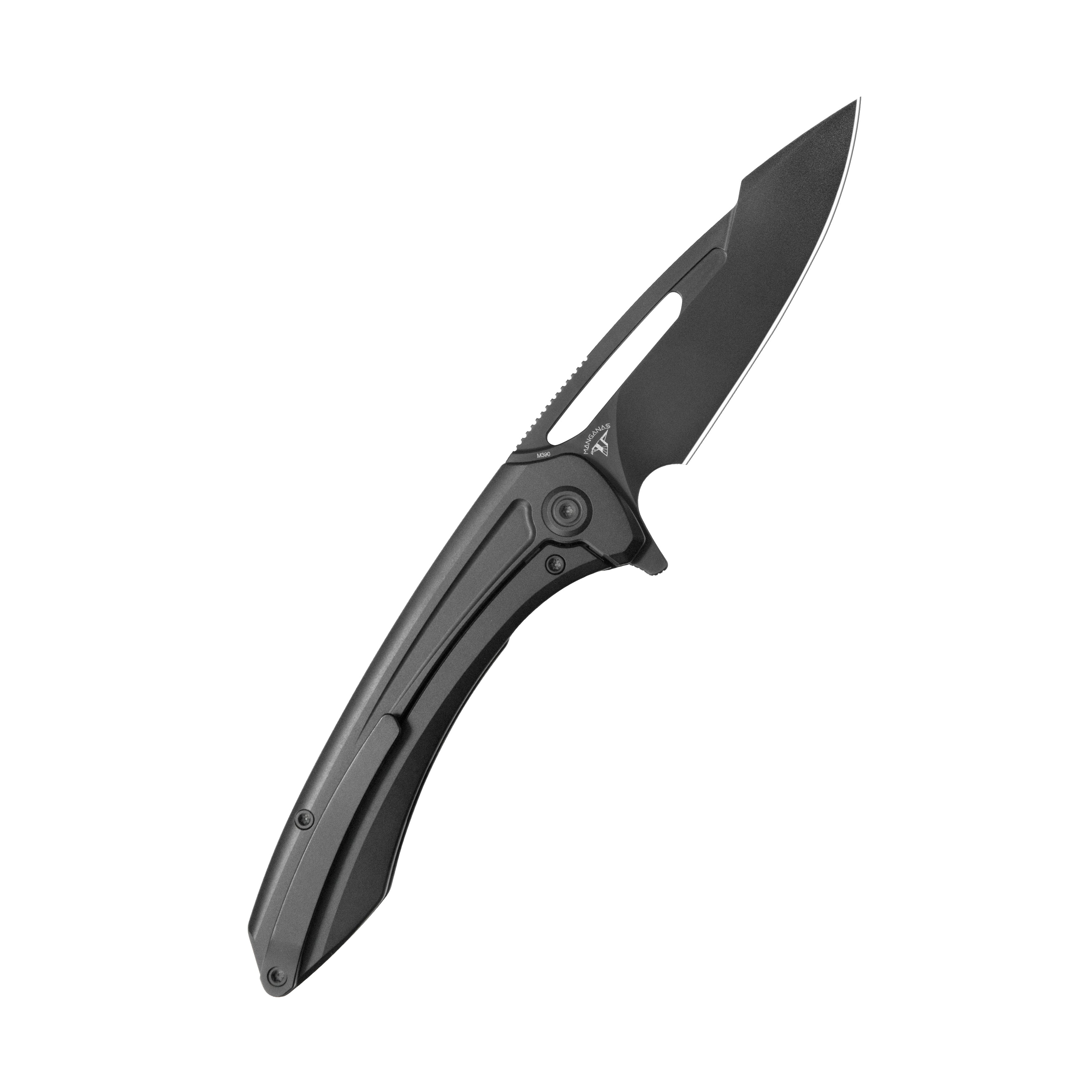 KB Merced Pocket Folding Knife Black PVD Titanium Handle 3.46'' DLC M390 KB352C