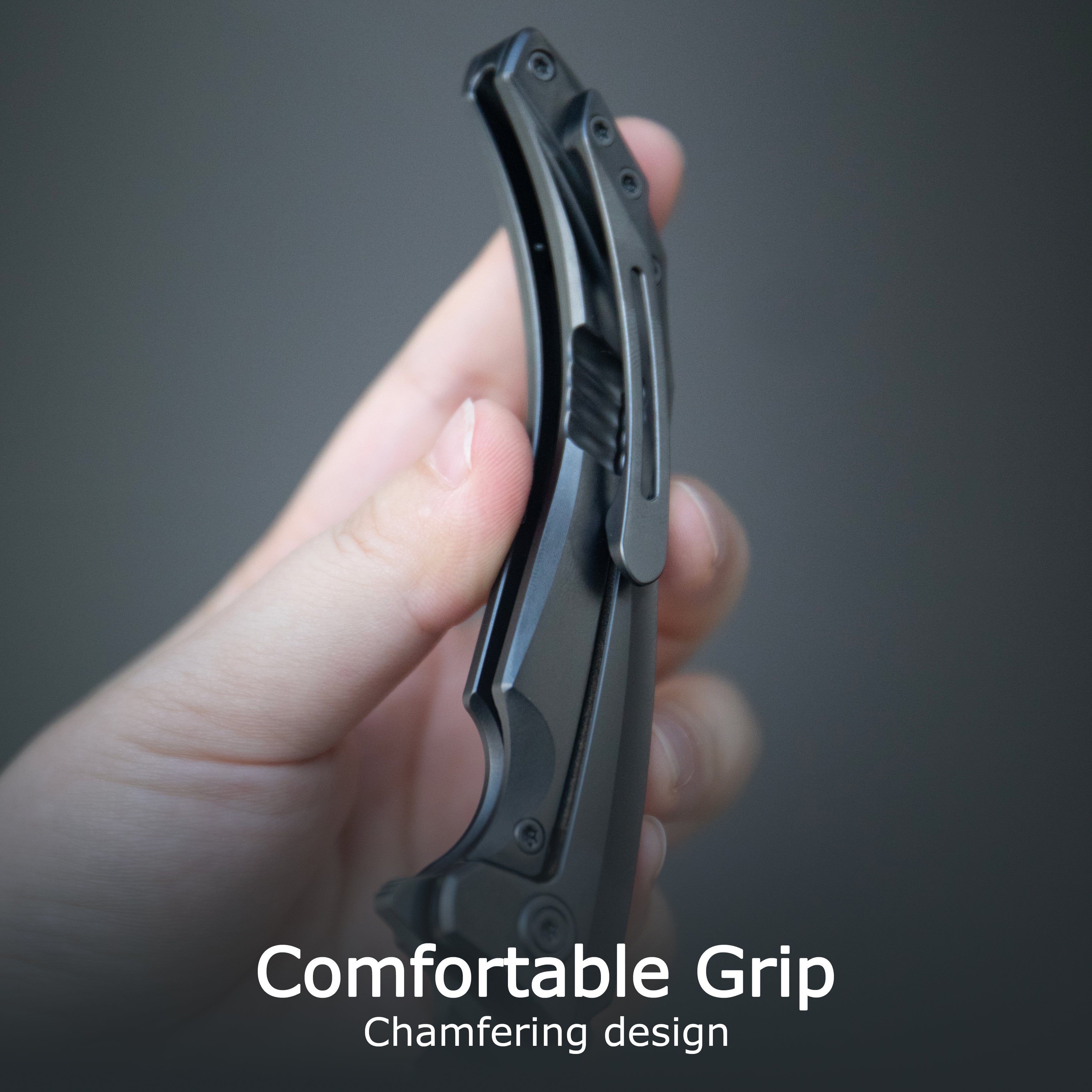 KB Cyrus Folding Knife Flame Ano Titanium Handle 3.46'' Beadblast M390