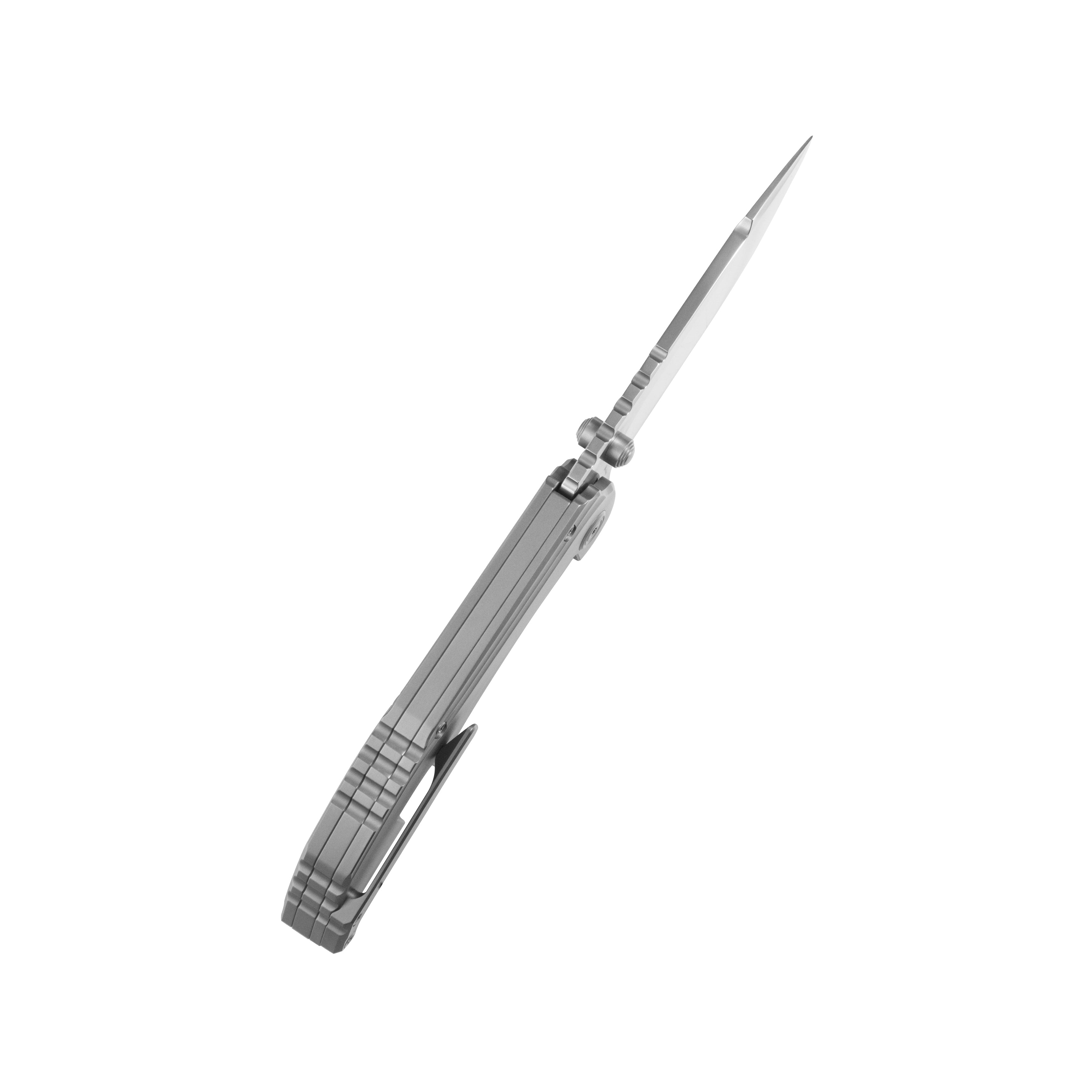 KB Snorri Pocket Folding Knife Sandblast Titanium Handle 3.54'' Silver Bead Blasting M390 Blade KB388A