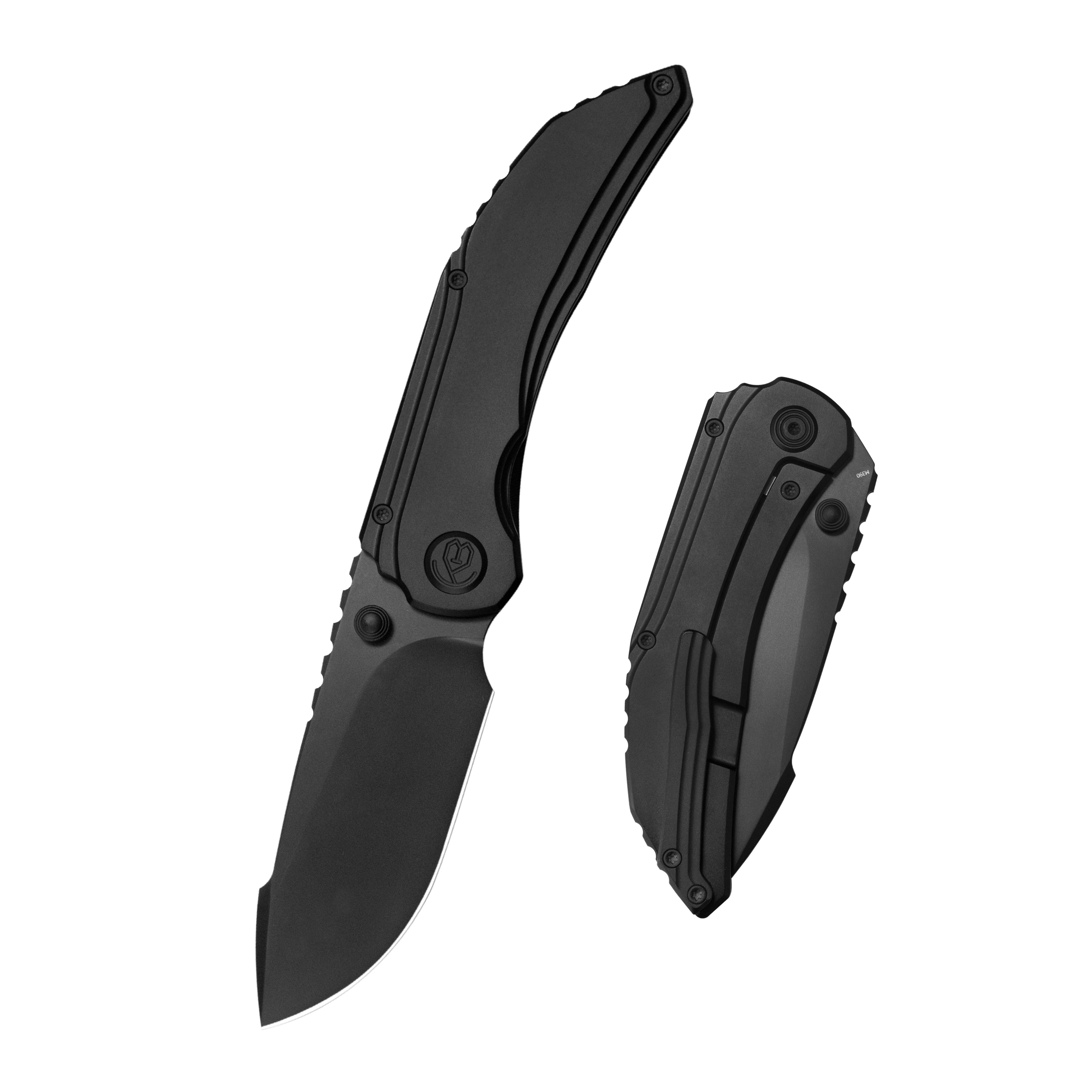 KB Snorri Pocket Folding Knife Black PVD Titanium Handle 3.54'' DLC M390 Blade KB388C