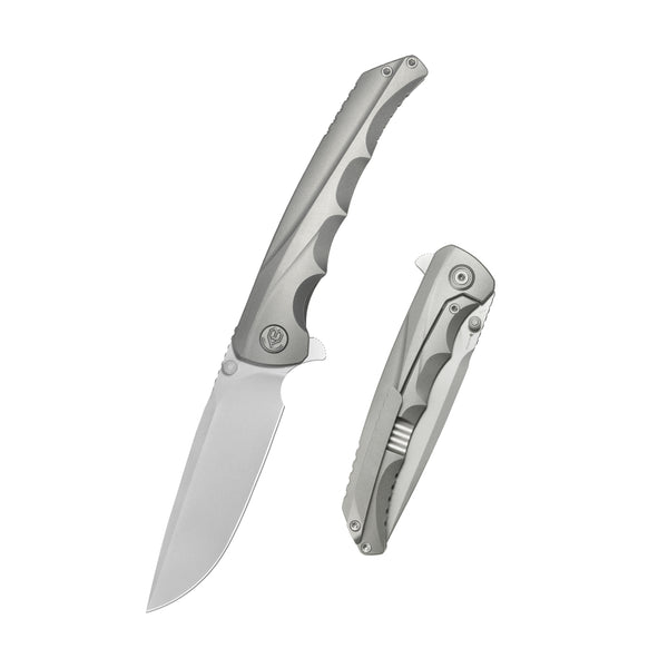 KB Zazoo Folding Knife Grey Titanium Handle 3.70'' Beadblast M390 Blad