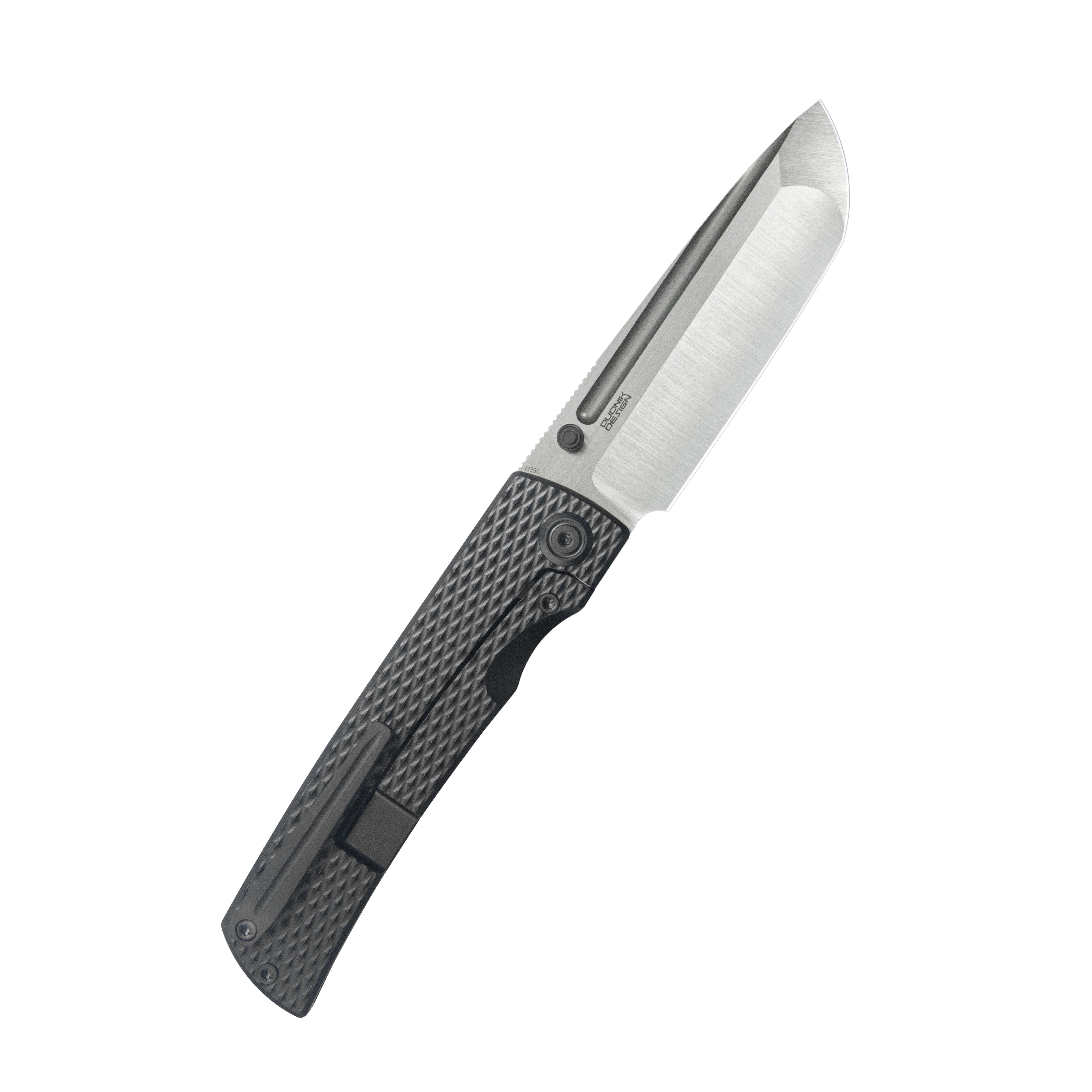 KB Mosquito Folding Knife Regular DLC Titanium with Diamond Milling 3.46'' Belt Satin M390 Blade KB409C