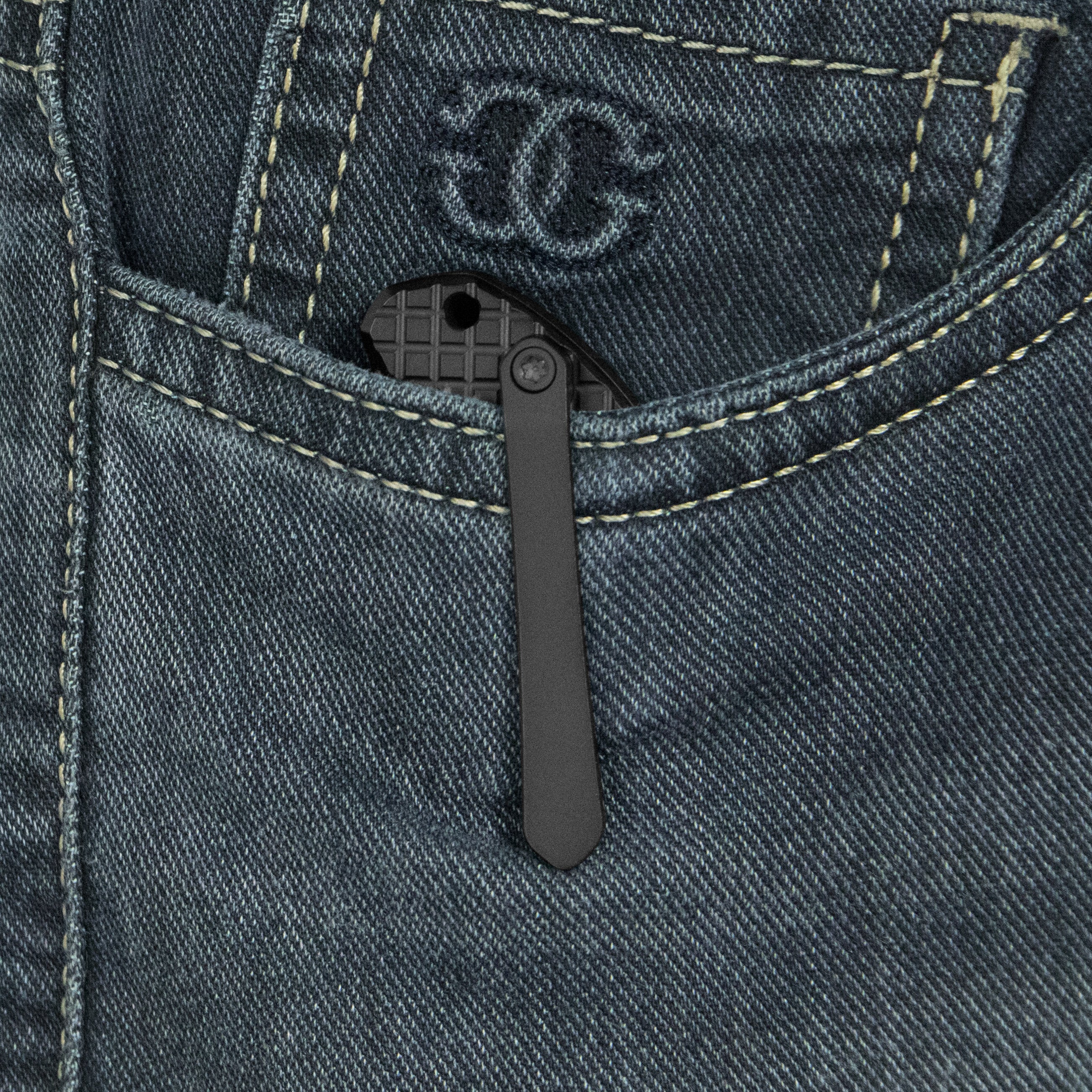 KB Jarpen Folding Knife Black PVD Titanium Handle 2.36''  CPM S90V DLC Hand Rubbed Satin Blade KB415C