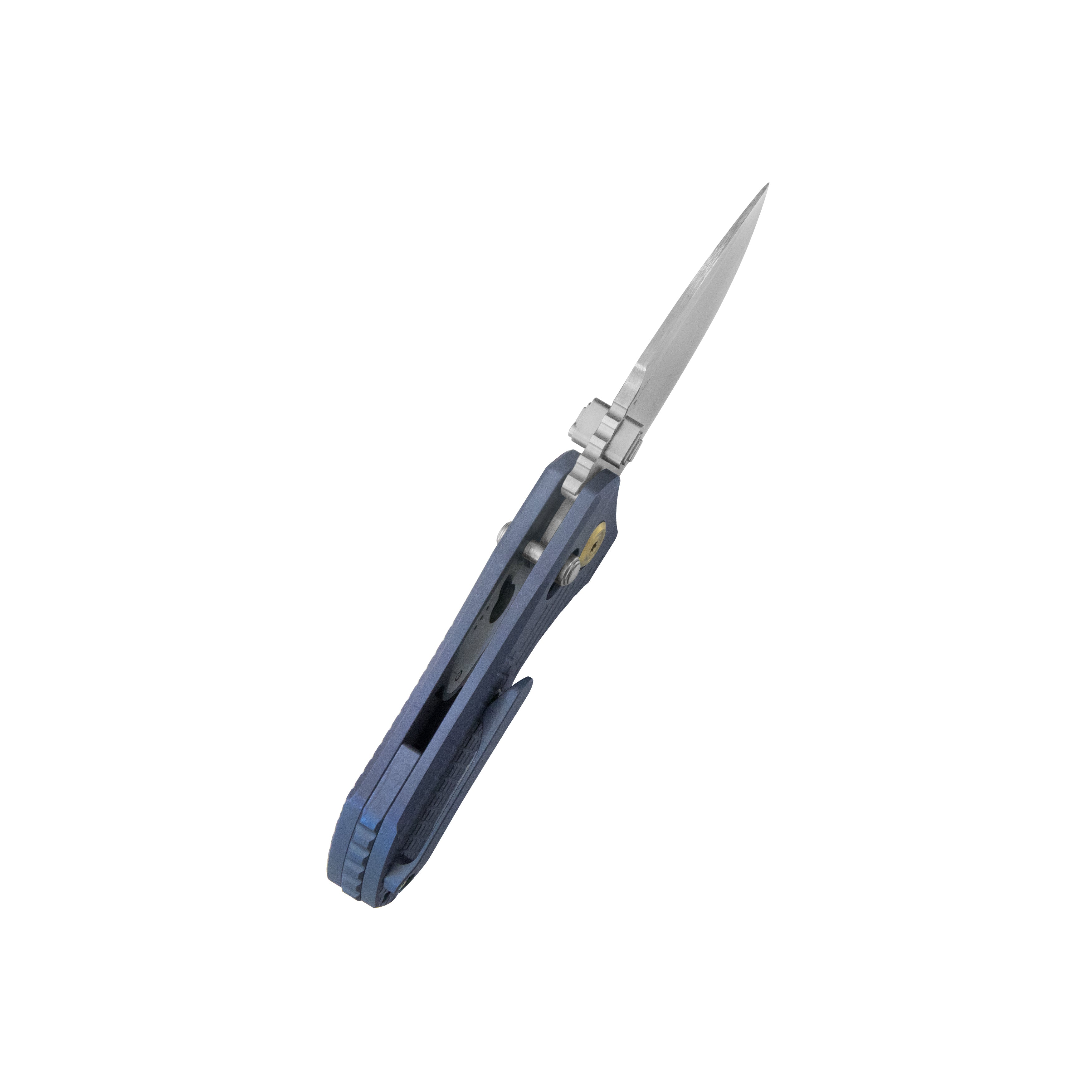 KB Jarpen Folding Knife Blue Ano Titanium Handle 2.36'' Hand Rubbed Satin CPM S90V Blade KB415E