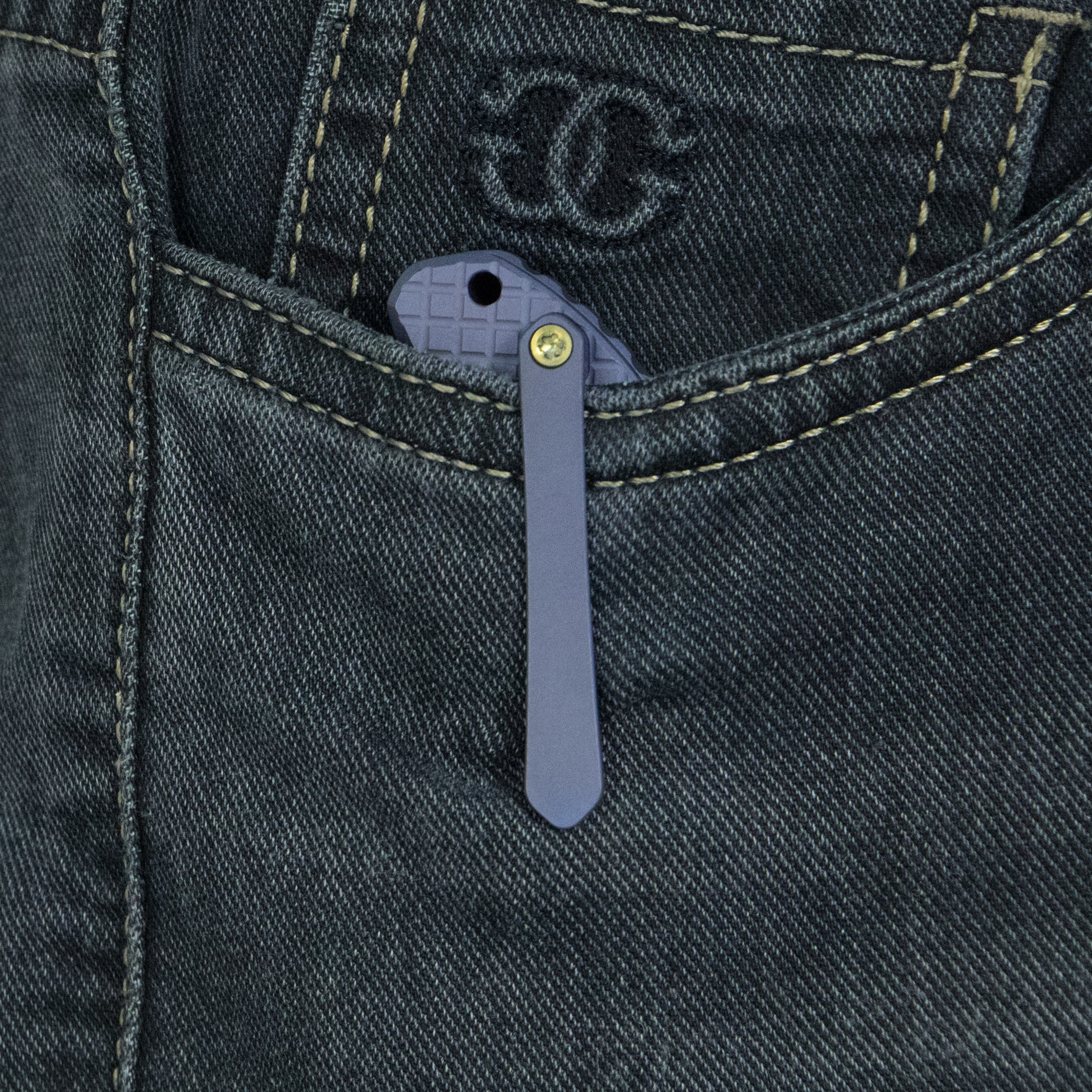 KB Jarpen Folding Knife Blue Ano Titanium Handle 2.36'' Hand Rubbed Satin CPM S90V Blade KB415E