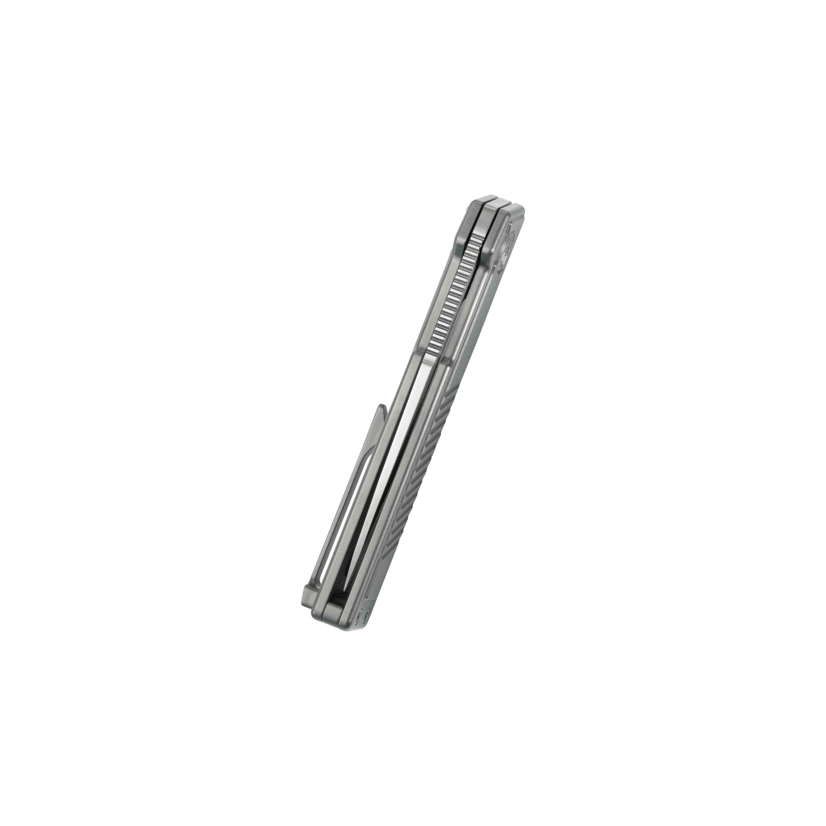 KB Yondu Double Detent Knife Gray Ti Micro Milling 2.87'' Tanto Satin M390 Blade KB420A