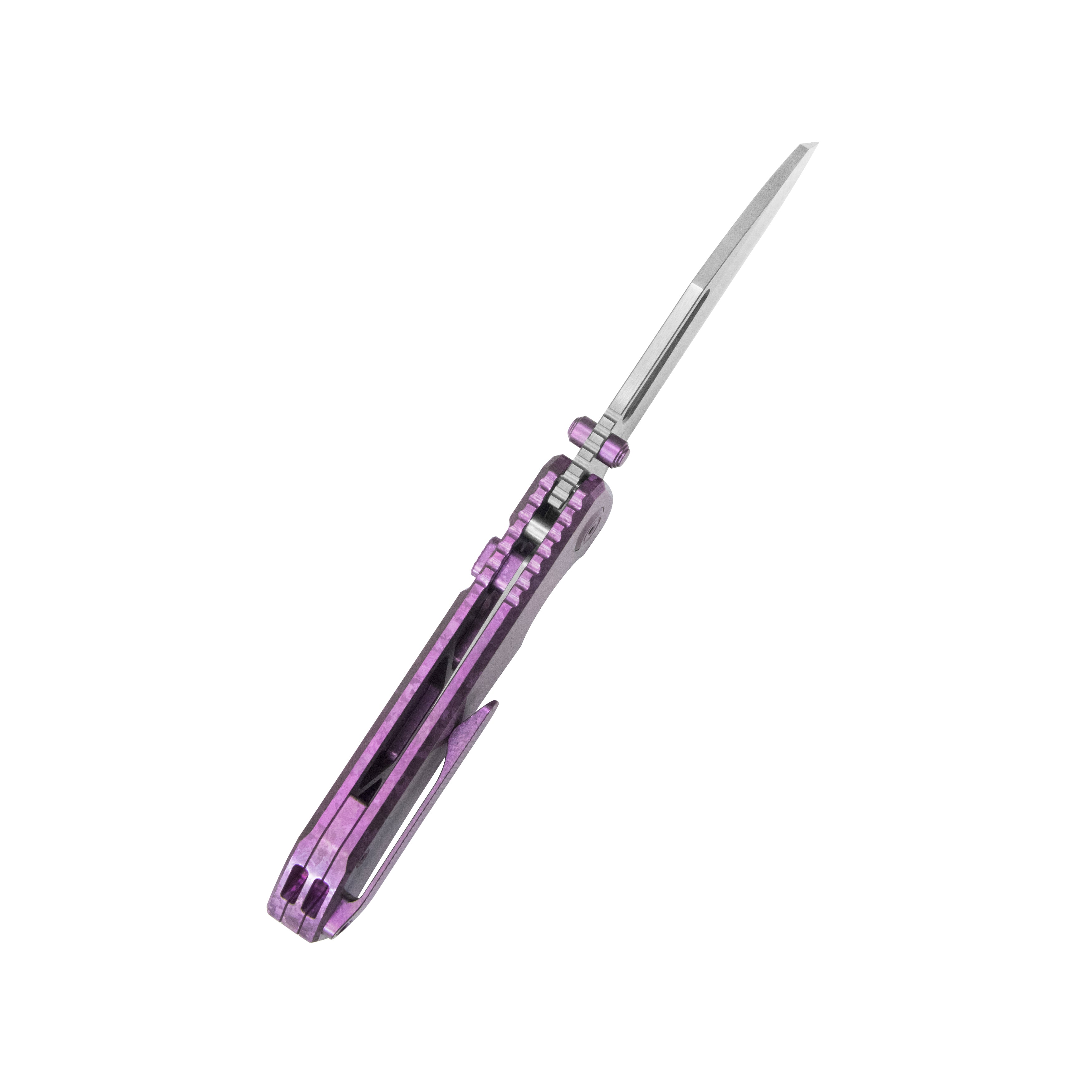 KB Venom Top Liner Lock Pocket Folding Knife Purple Ano Crystallized T
