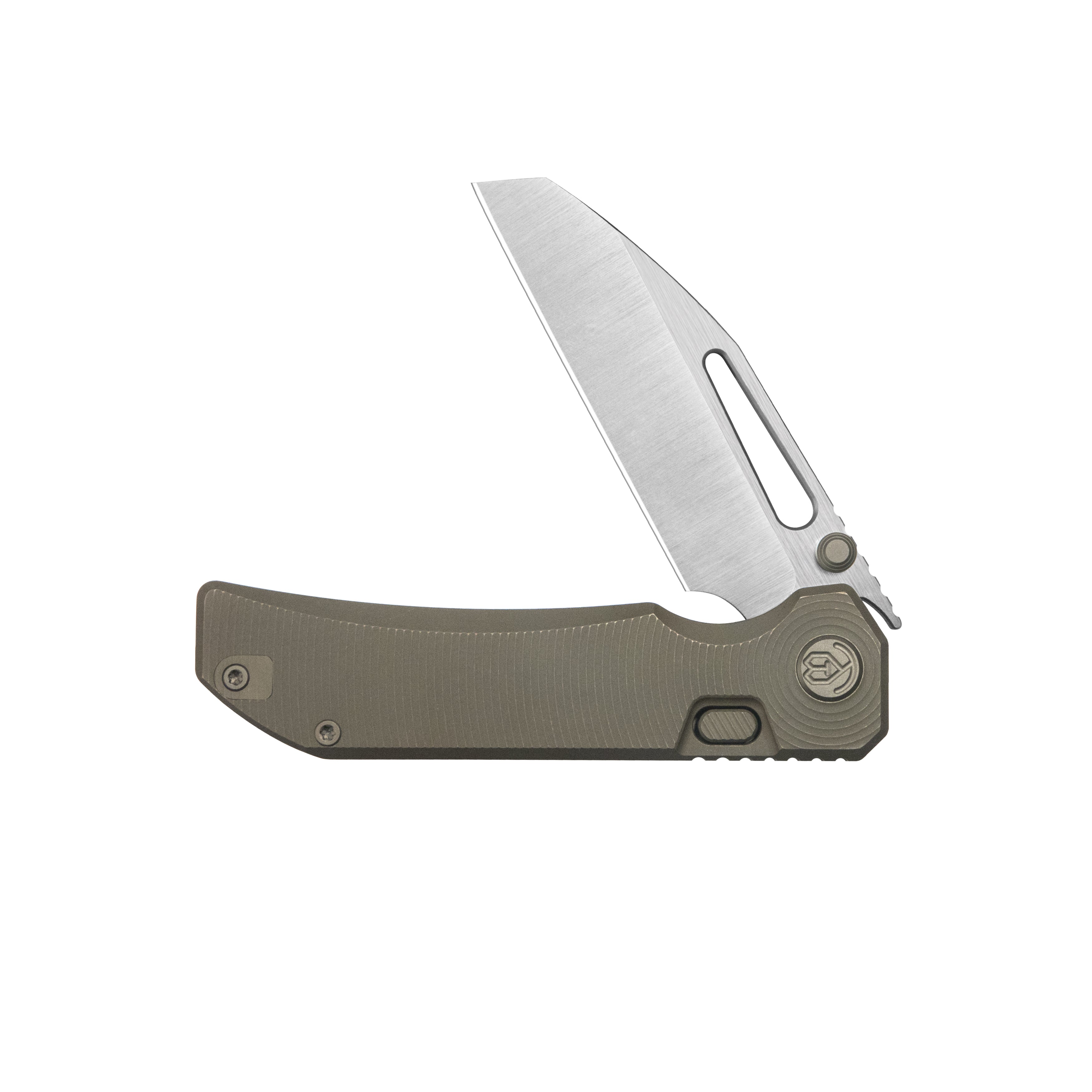 KB Venom Top Liner Lock Pocket Folding Knife Bronze Titanium 3.46" Belt Satin CPM S90V Blade KB435E