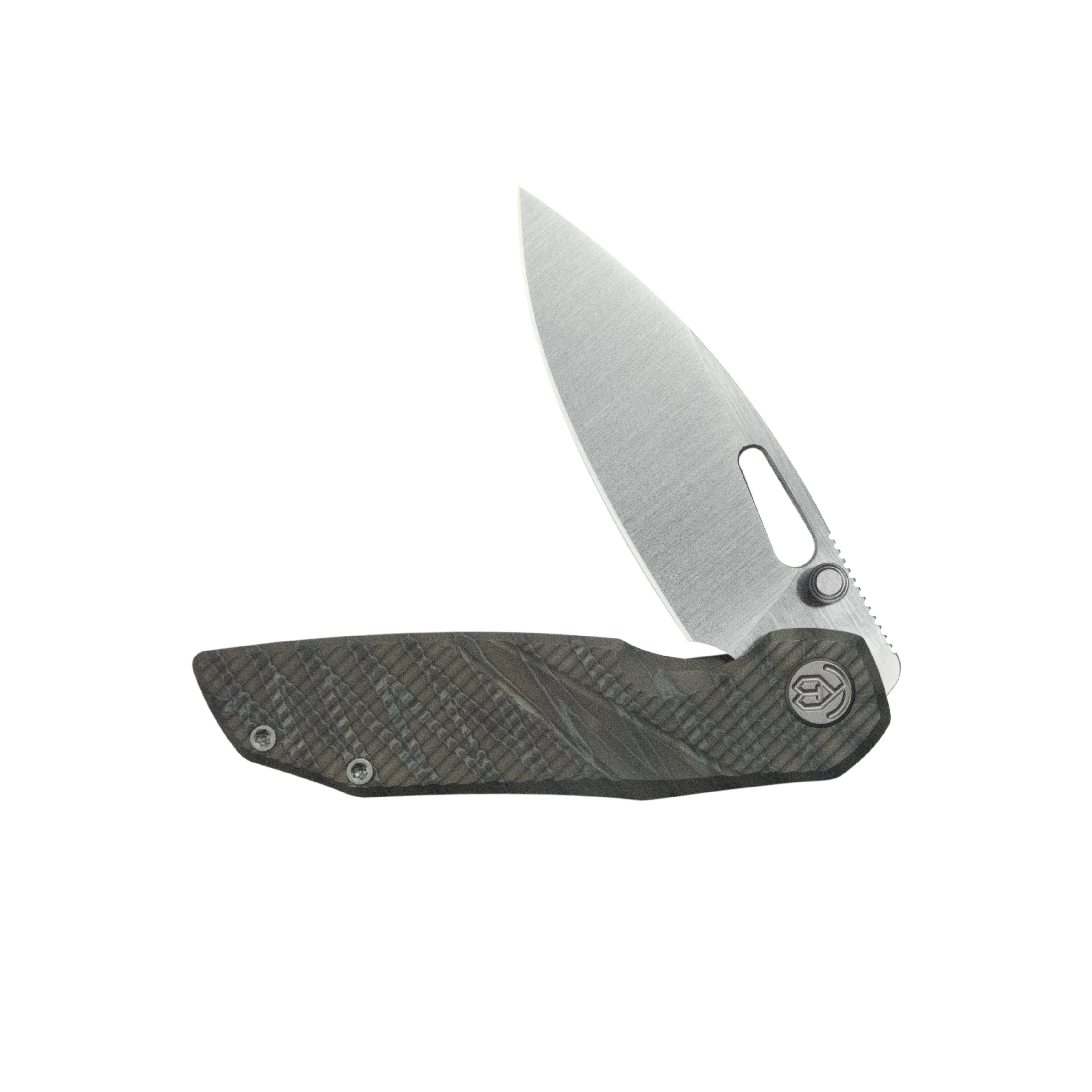 KB Sear Thumb Stud Open Folding Pocket Knife Flamed Ti Micro Milling 2.99" Belt Satin S90V Blade KB457B