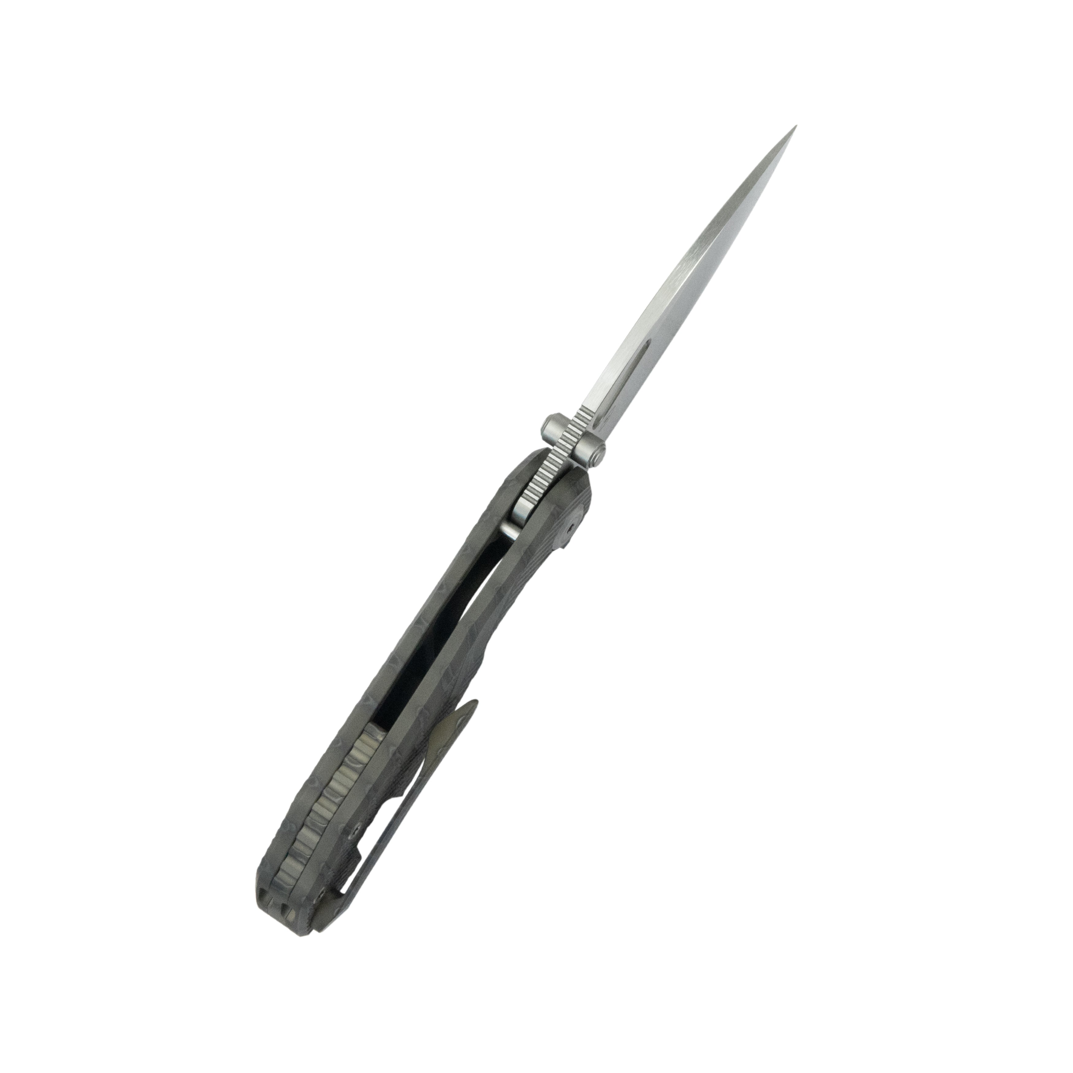 KB Sear Thumb Stud Open Folding Pocket Knife Flamed Ti Micro Milling 2.99" Belt Satin S90V Blade KB457B