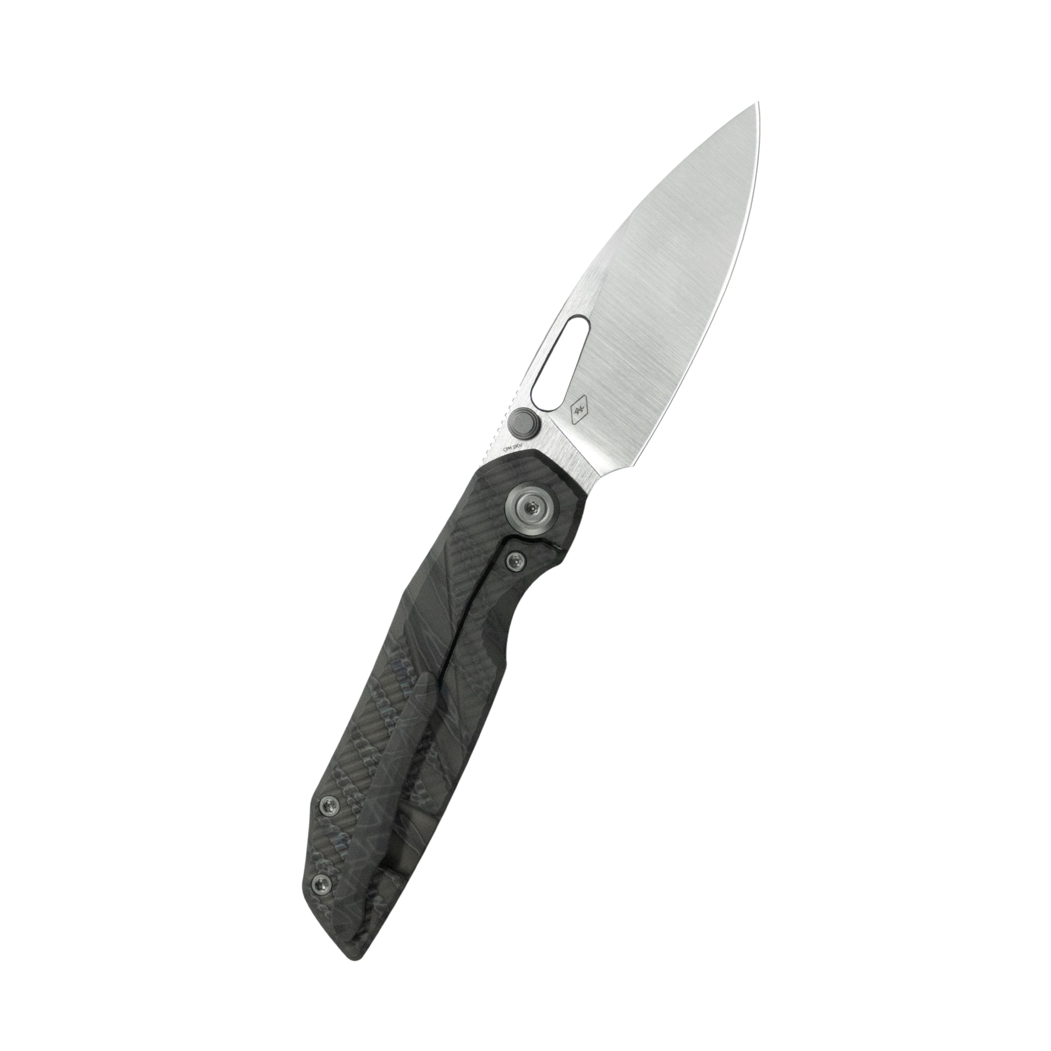 KB Sear Thumb Stud Open Folding Pocket Knife Flamed Ti Micro Milling 2.99" Belt Satin S90V Blade KB457B