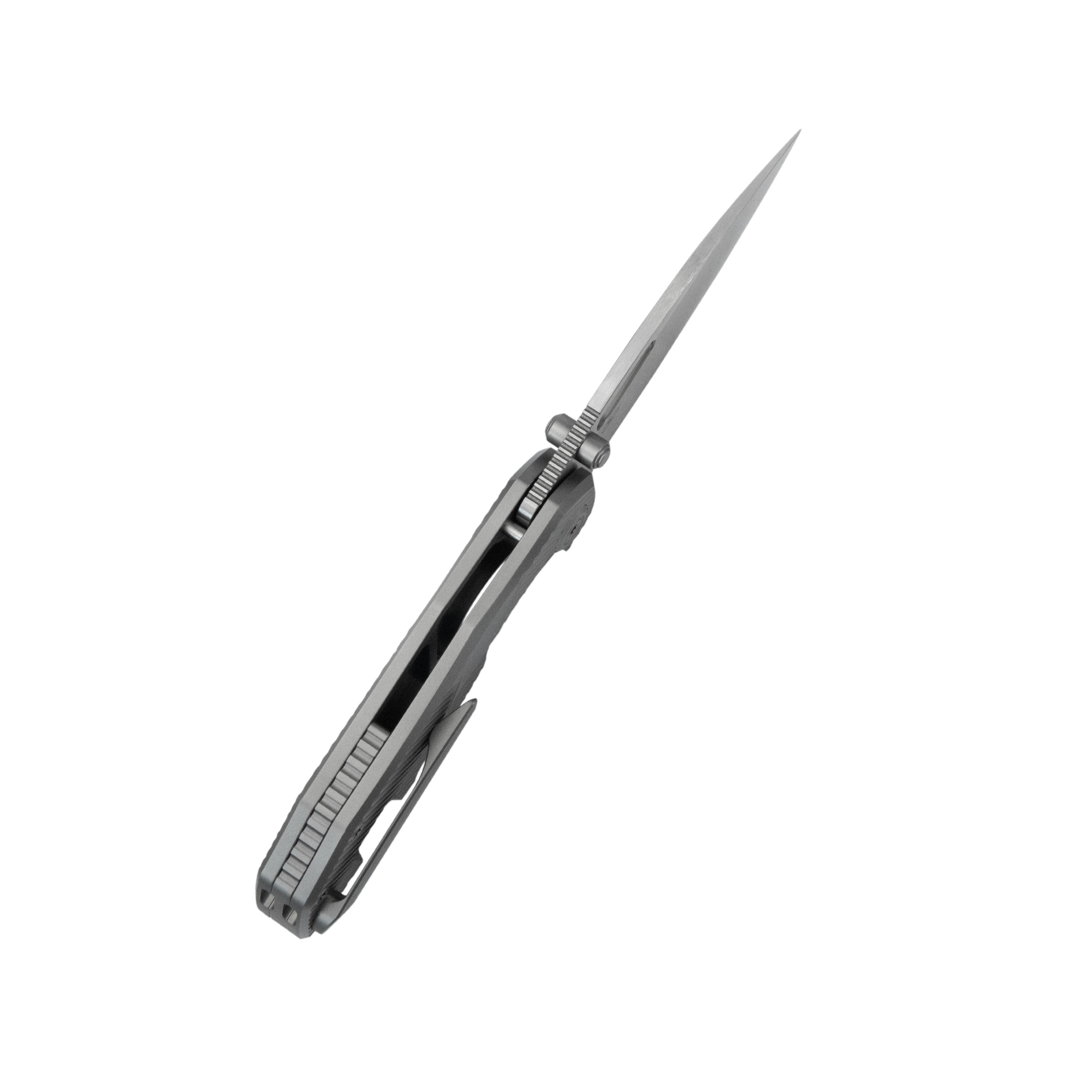 KB Sear Thumb Stud Open Folding Pocket Knife Gray Ti Micro MIlling 2.9