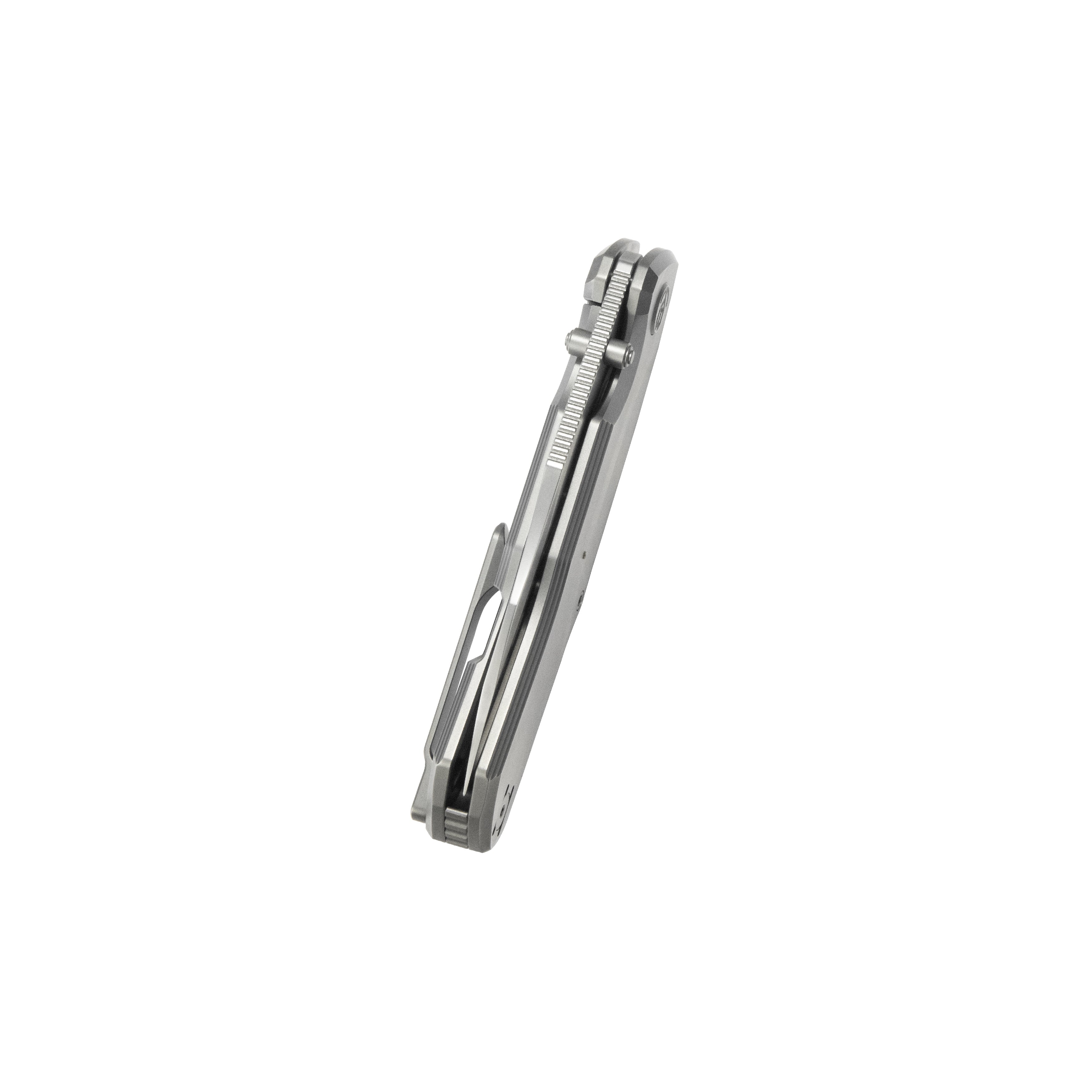 KB Mantra Folding Knife Sandblasting Titanium Handle 3.27'' Silver Bead Blasting M390 Blade KB459A