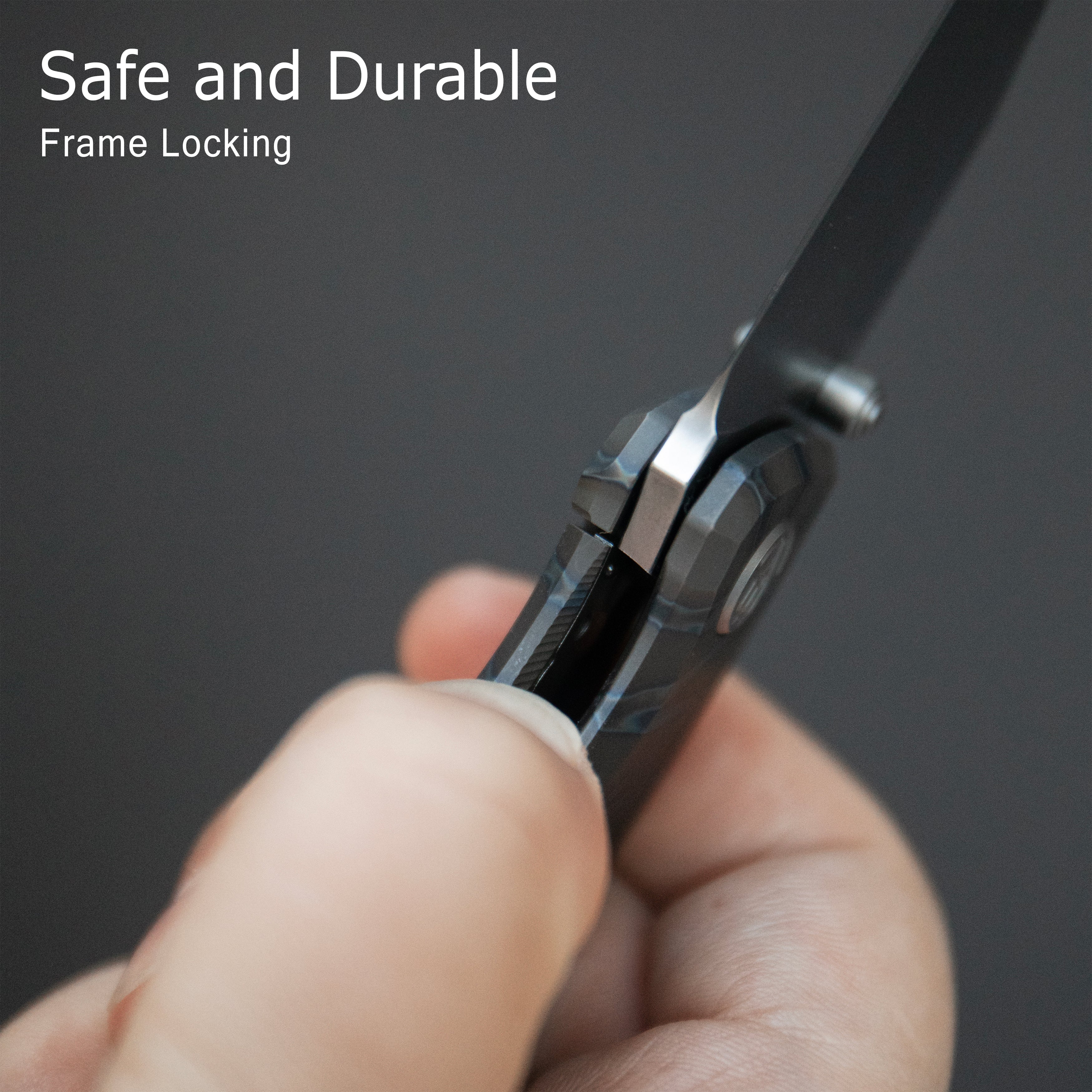 KB Mantra Folding Knife Flame Ano Titanium Handle 3.27'' Silver Bead Blasting M390 Blade KB459B