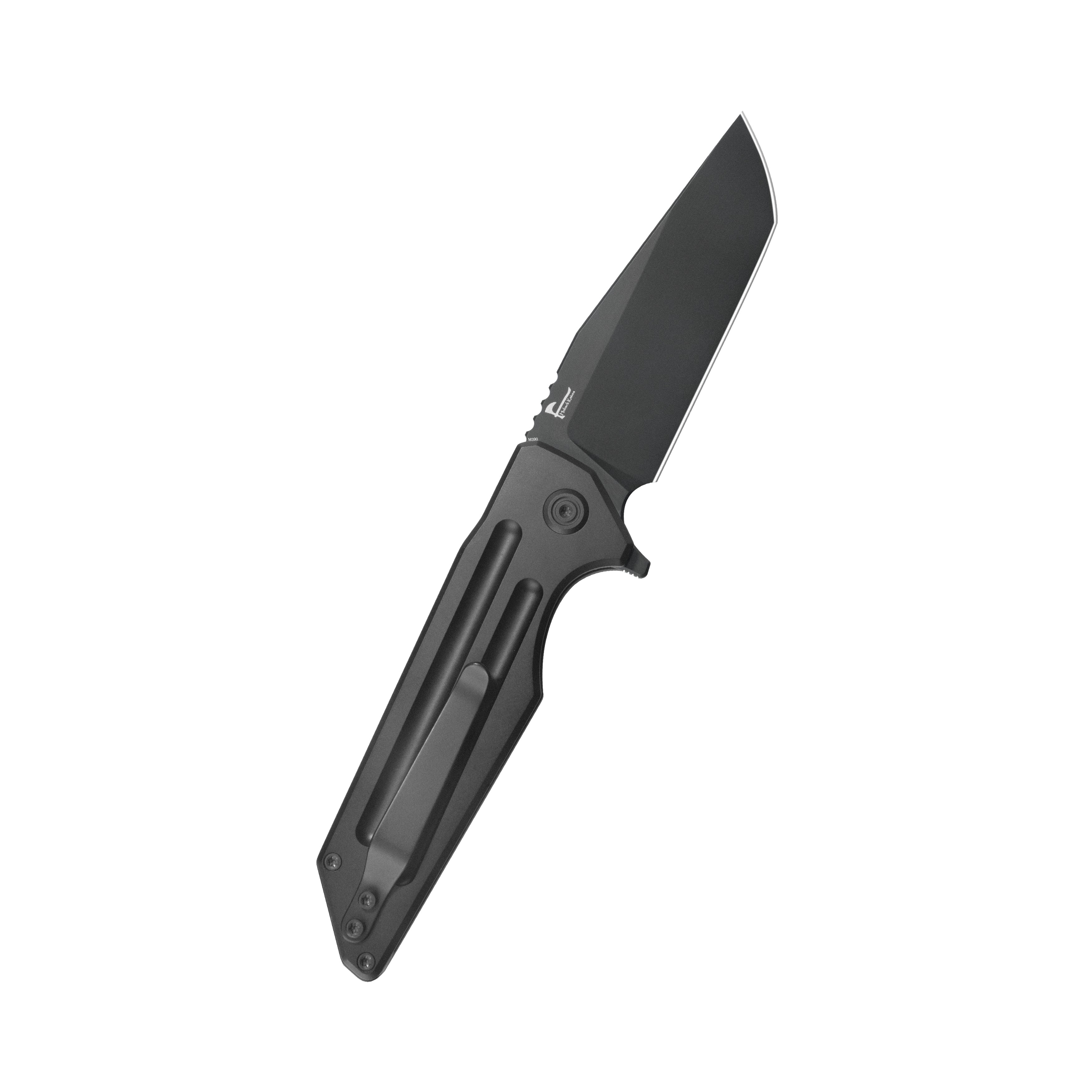 KB Relentless Folding Knife Black PVD Titanium Handle 3.46'' DLC M390 Blade KB462C