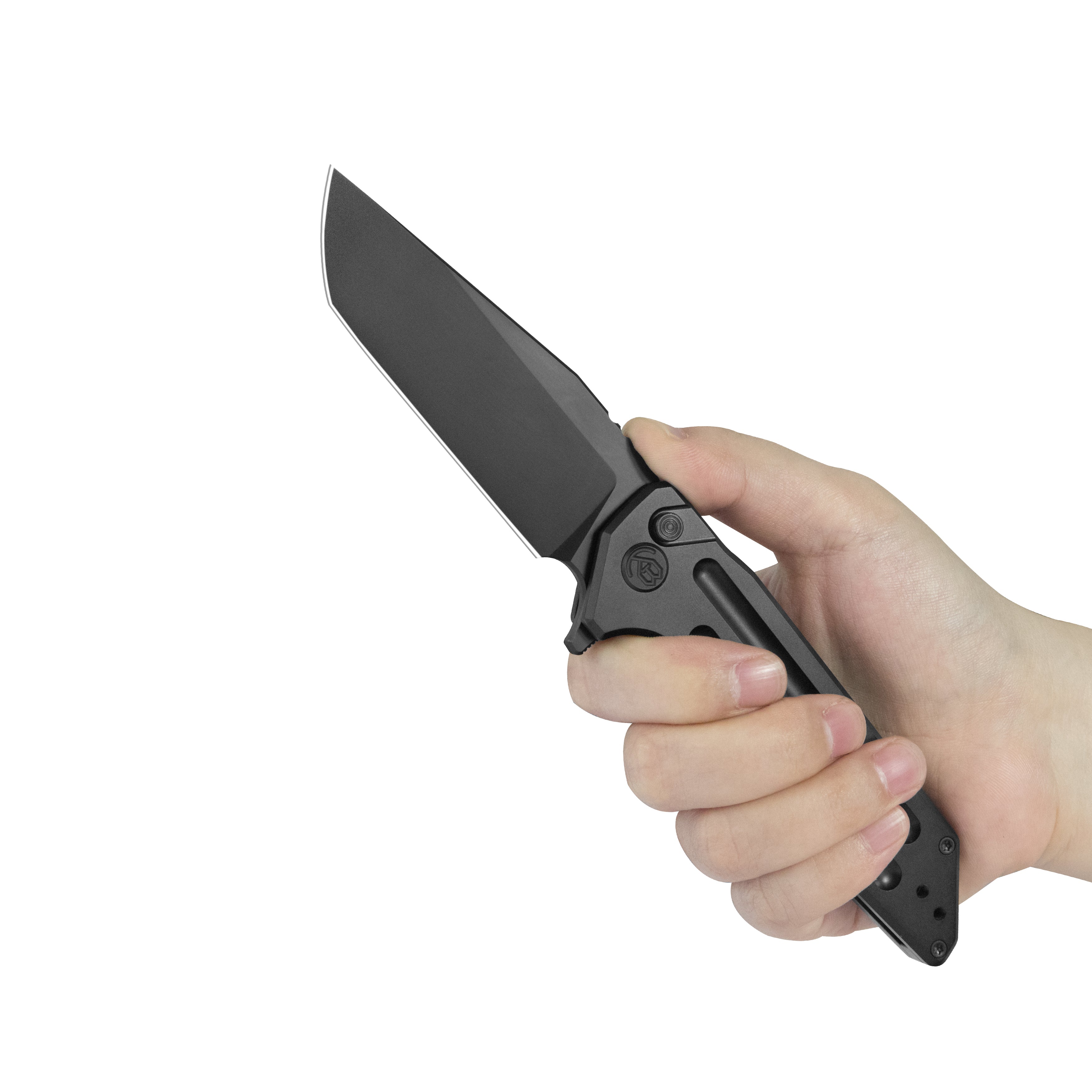 KB Relentless Folding Knife Black PVD Titanium Handle 3.46'' DLC M390 Blade KB462C