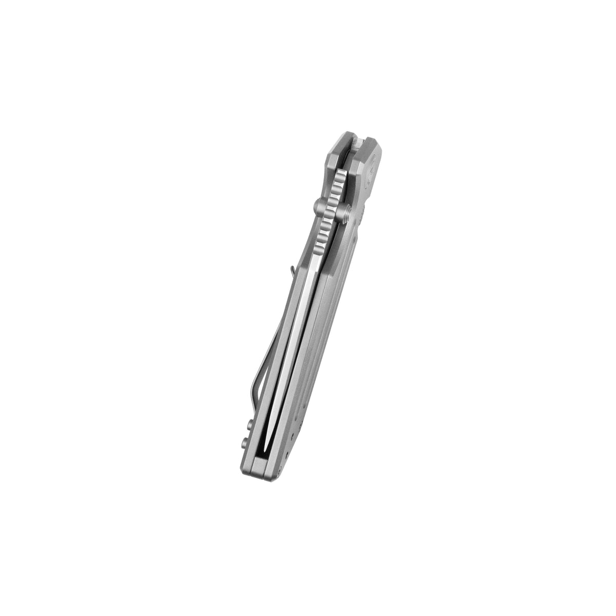 KB Relentless Folding Knife Sandblasting Titanium Handle 3.46'' Silver Bead Blasting M390 Blade KB462E