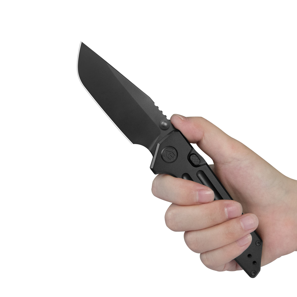 KB Relentless Folding Knife Black PVD Titanium Handle 3.46'' DLC M390 Blade KB462H