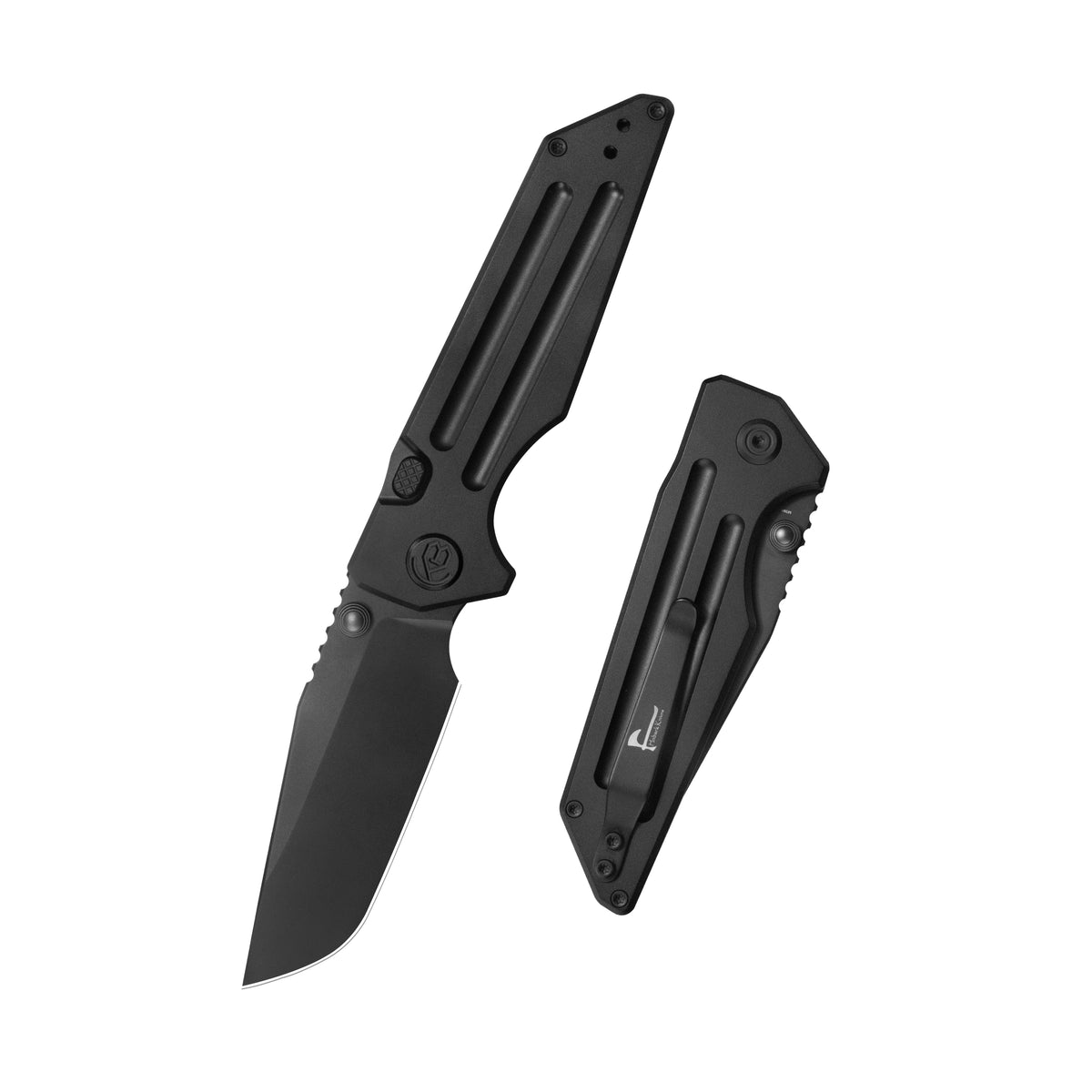 KB Relentless Folding Knife Black PVD Titanium Handle 3.46'' DLC M390 Blade KB462H