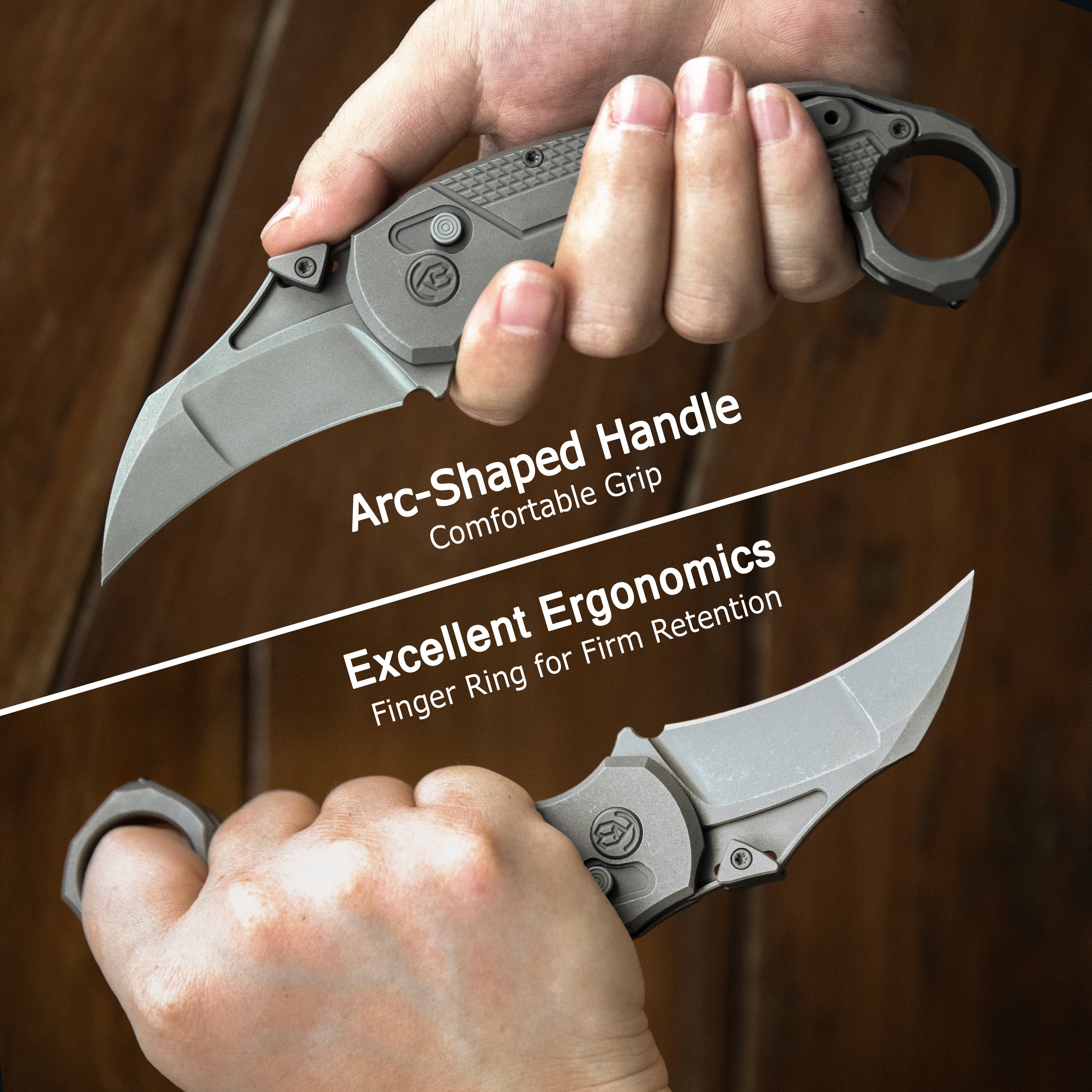 KB Tactical Toucan Folding Knife Sandblasting Titanium Handle 2.36'' Sandblasting 20CV Blade KB463A
