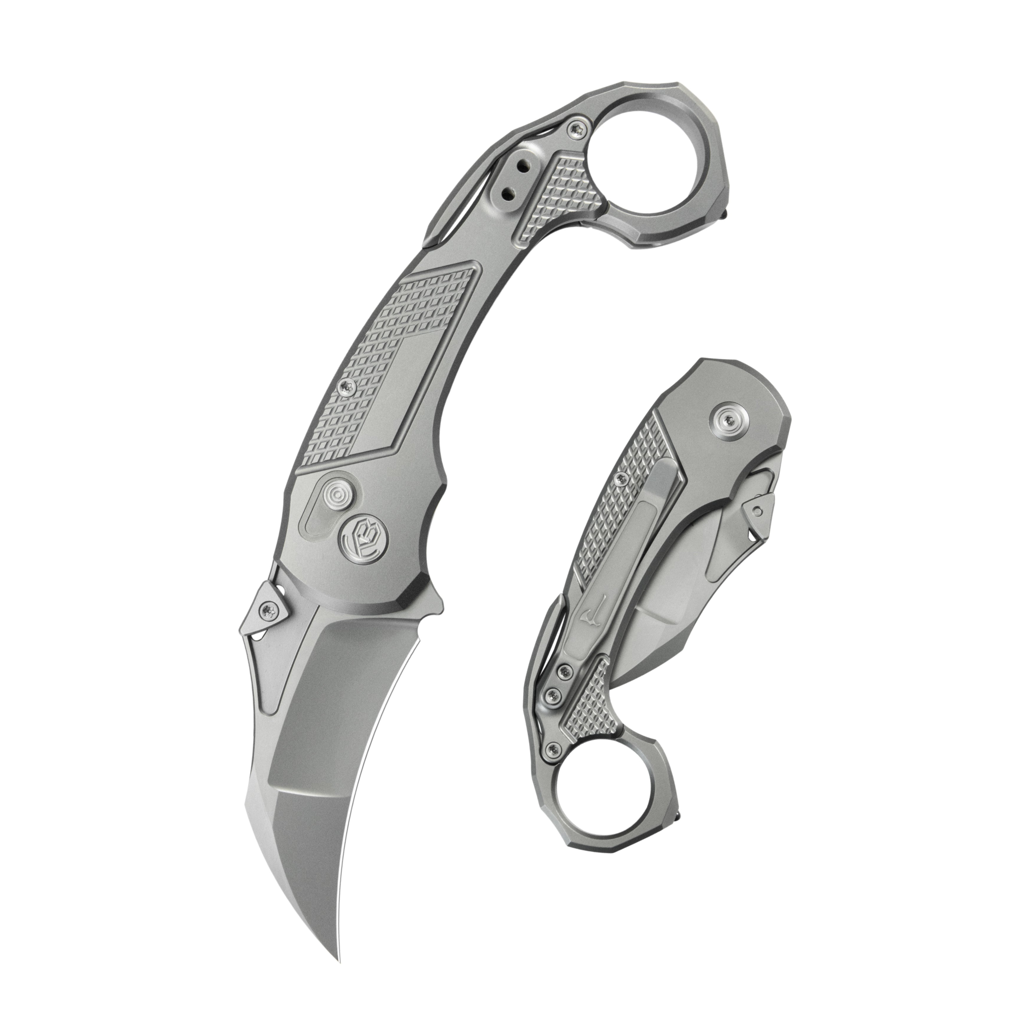 KB Tactical Toucan Folding Knife Sandblasting Titanium Handle 2.36'' Sandblasting 20CV Blade KB463A