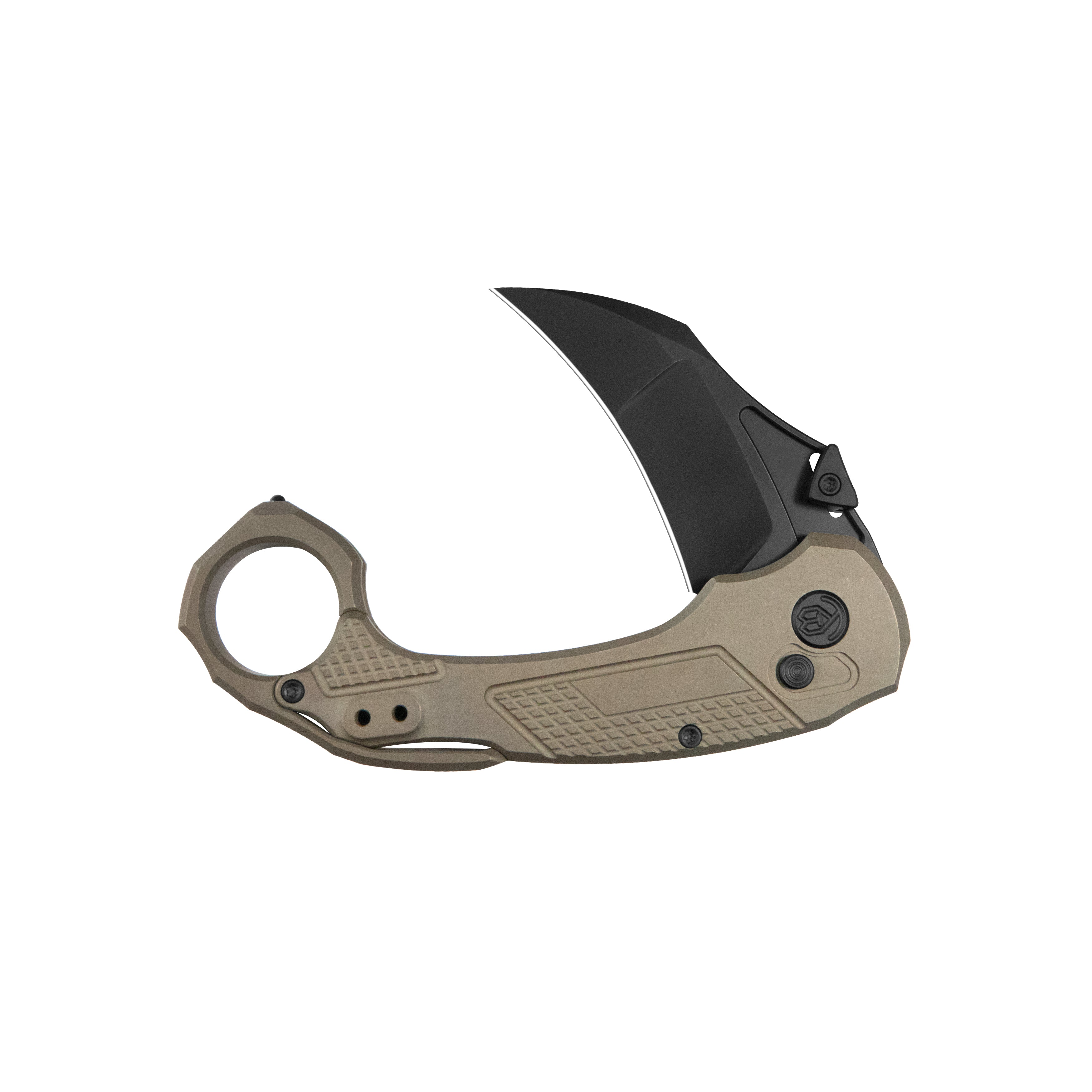 KB Tactical Toucan Folding Knife Bronze Ano Titanium Handle 2.36'' Blackwash 20CV Blade KB463C