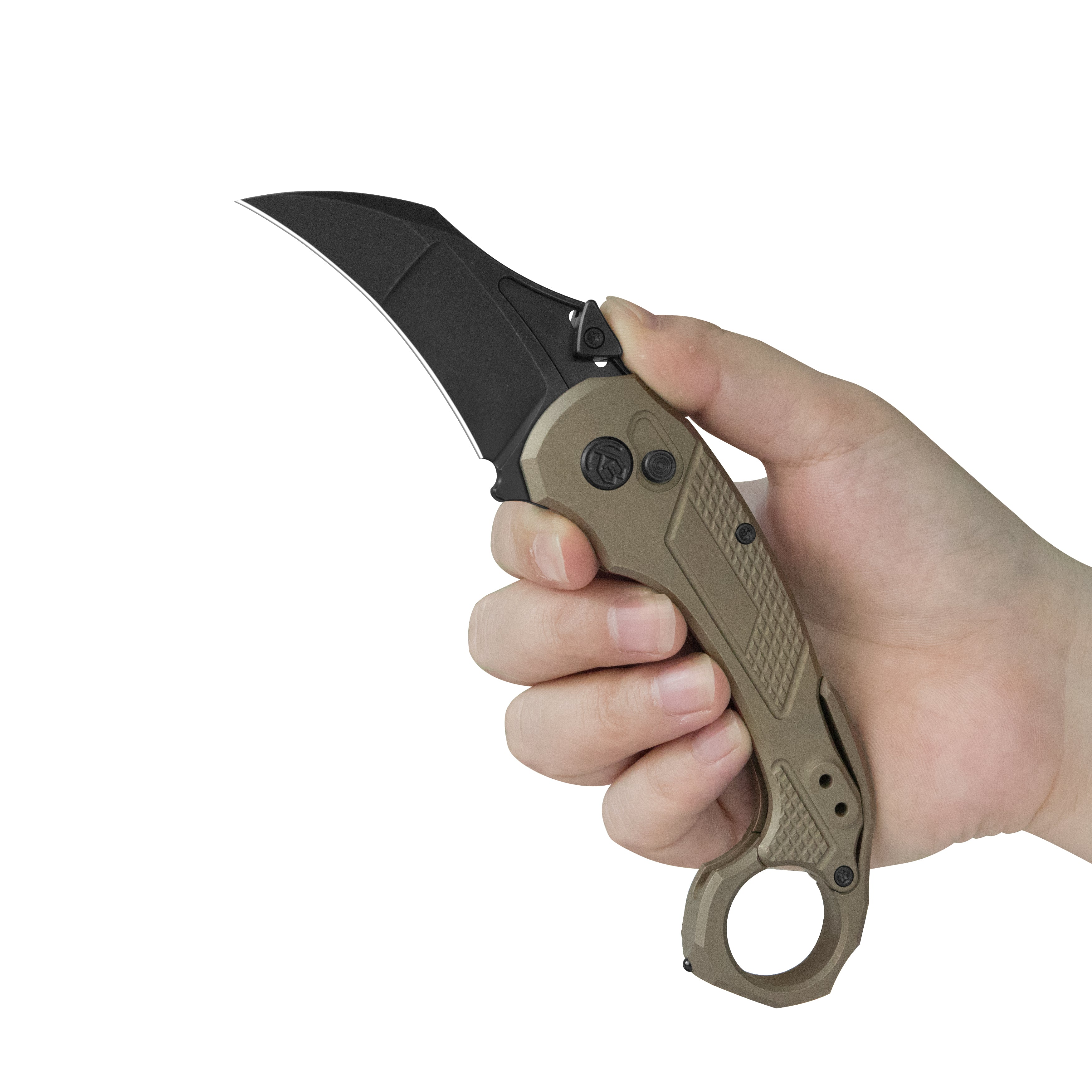 KB Tactical Toucan Folding Knife Bronze Ano Titanium Handle 2.36'' Blackwash 20CV Blade KB463C