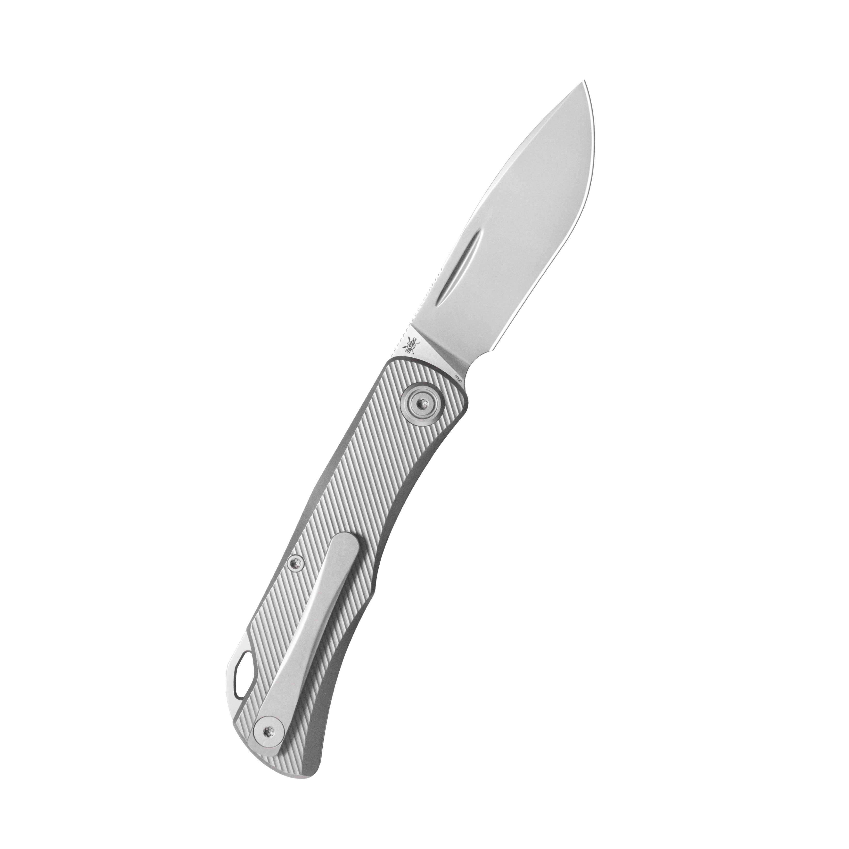 KB El Dorado Slip Joint Pocket Knife Sandblasted Titanium w/ Micro Milling Silver Bead Blast 2.96" M390 Blade KB469A