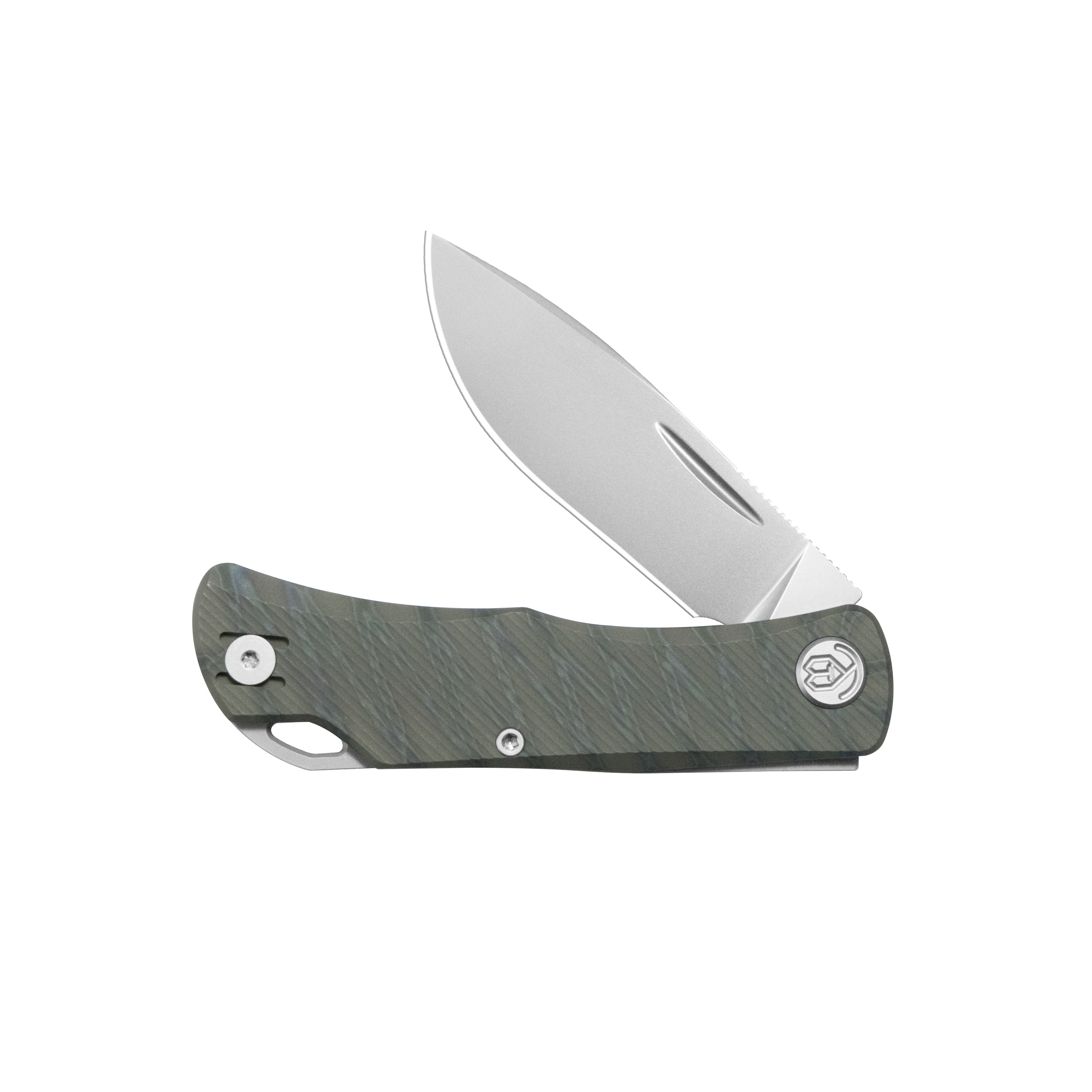 KB El Dorado Slip Joint Pocket Knife Flame Ano Titanium w/ Micro Milling Silver Bead Blast 2.96" M390 Blade KB469B