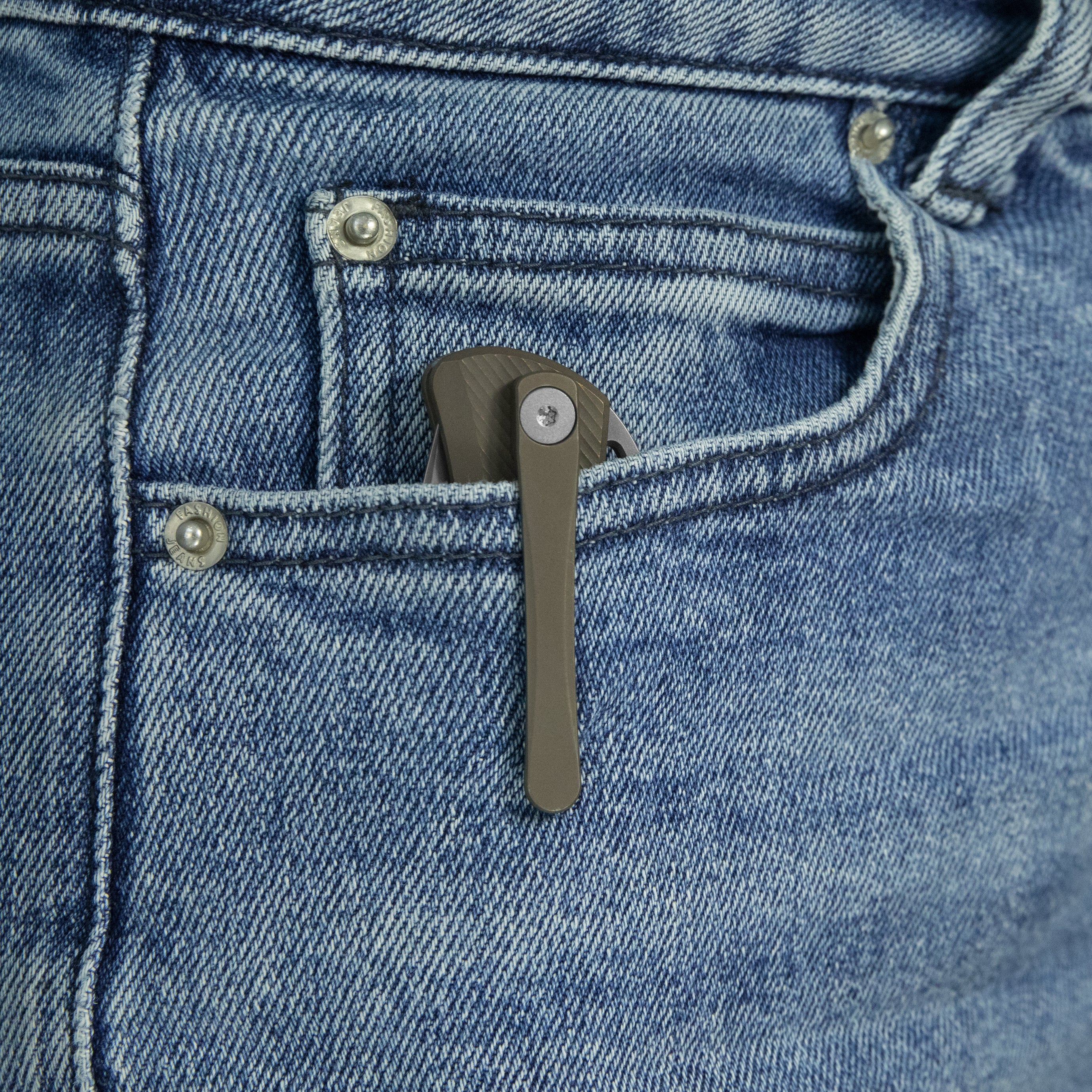 KB El Dorado Slip Joint Pocket Knife Bronze Ano Titanium w/ Micro Milling Silver Bead Blast 2.96" M390 Blade KB469D