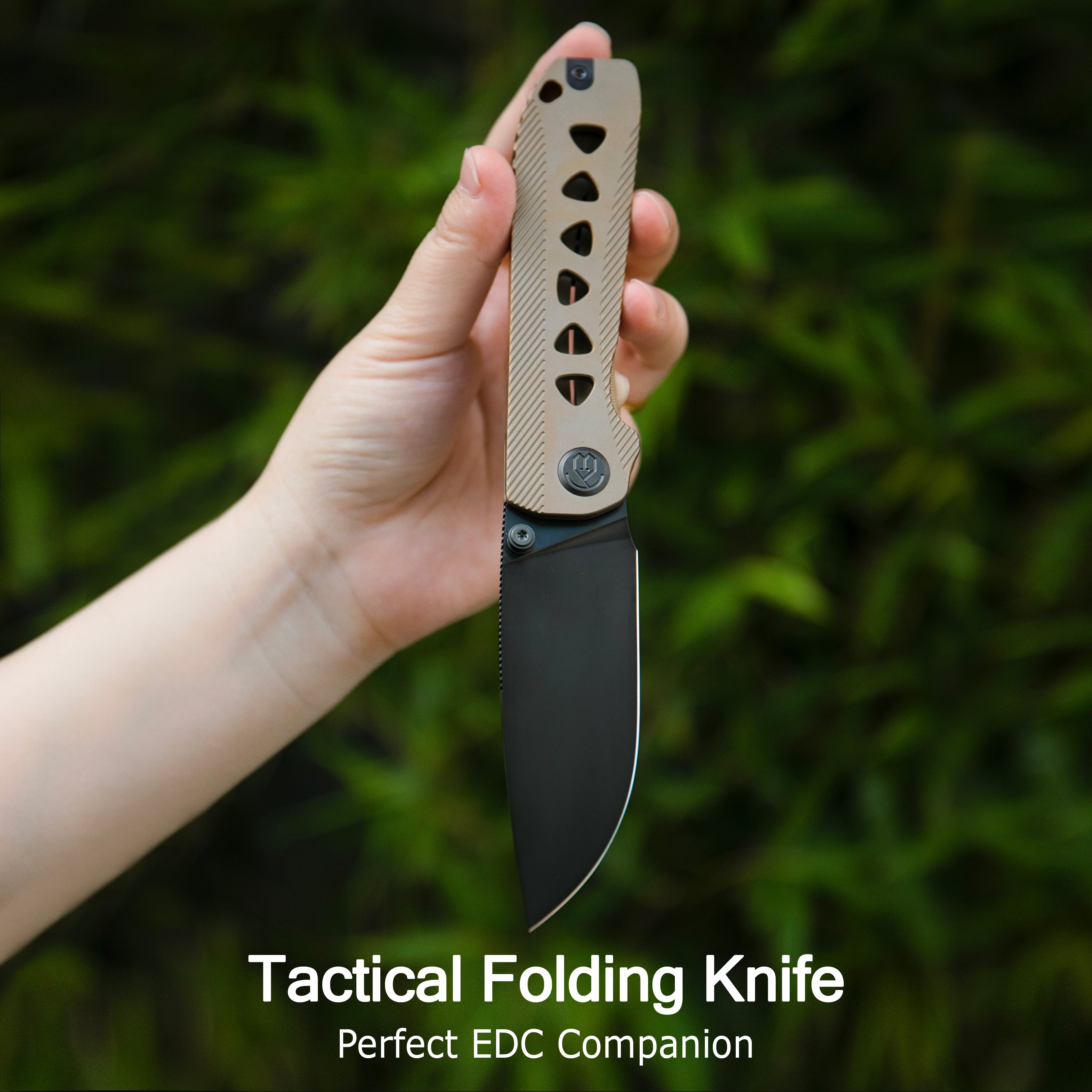 KB Zephyr Tactical Folding Knife Grey Integral Titanium Handle 4.65" Silver Beadblast M390 KB470A