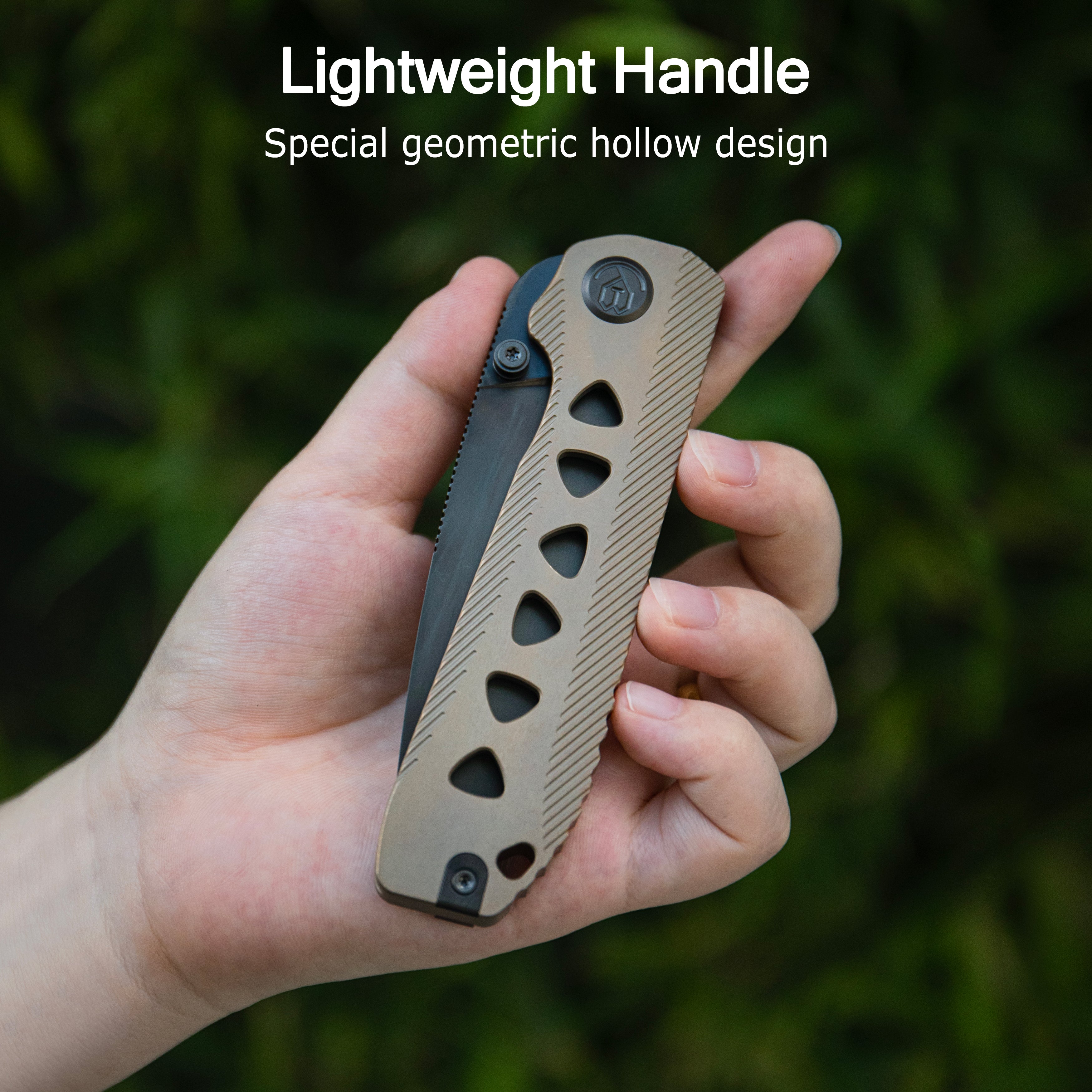 KB Zephyr Tactical Folding Knife Grey Integral Titanium Handle 4.65