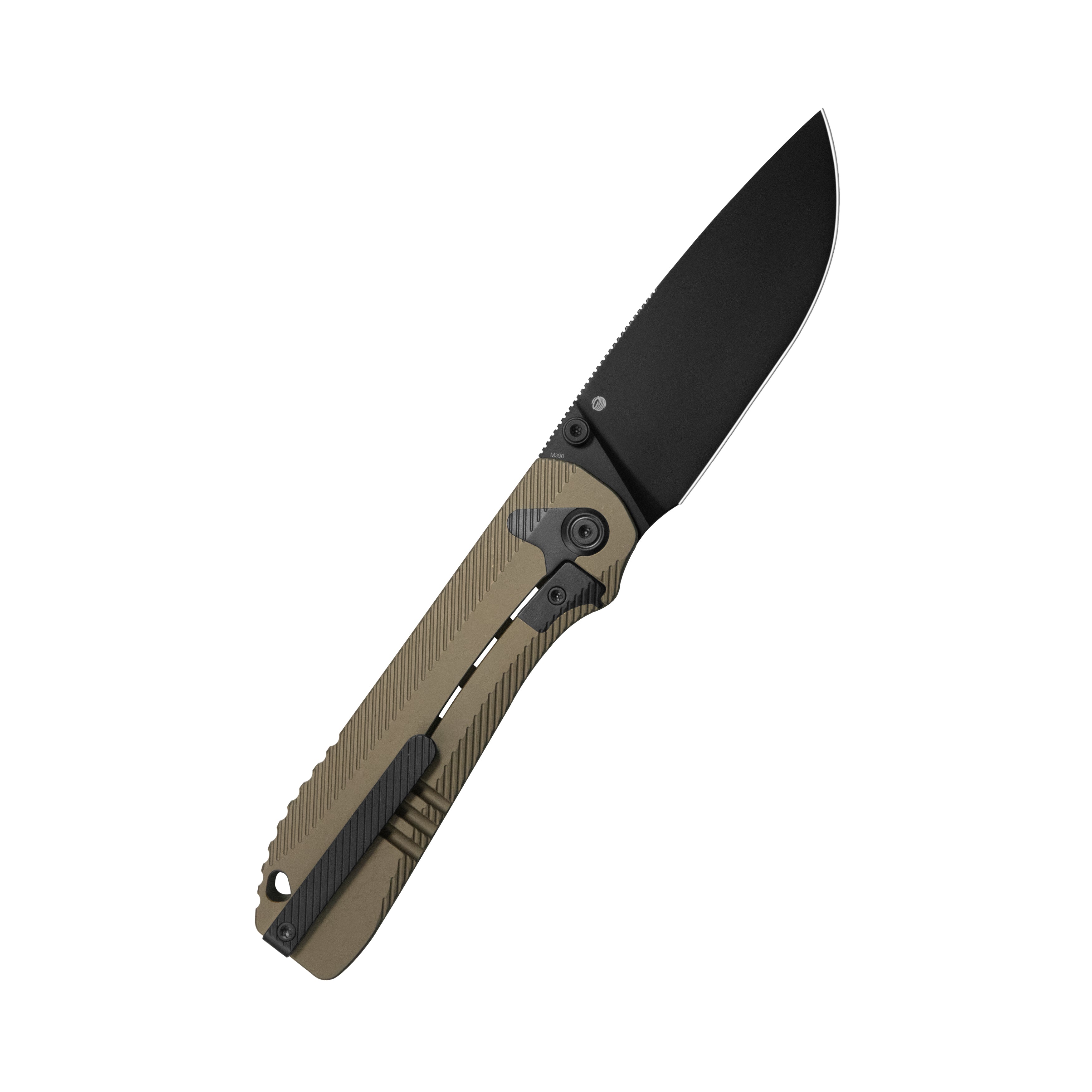 KB Zephyr Tactical Folding Knife Bronze Ano Integral Titanium Handle 4.65" Regular DLC M390 KB470B