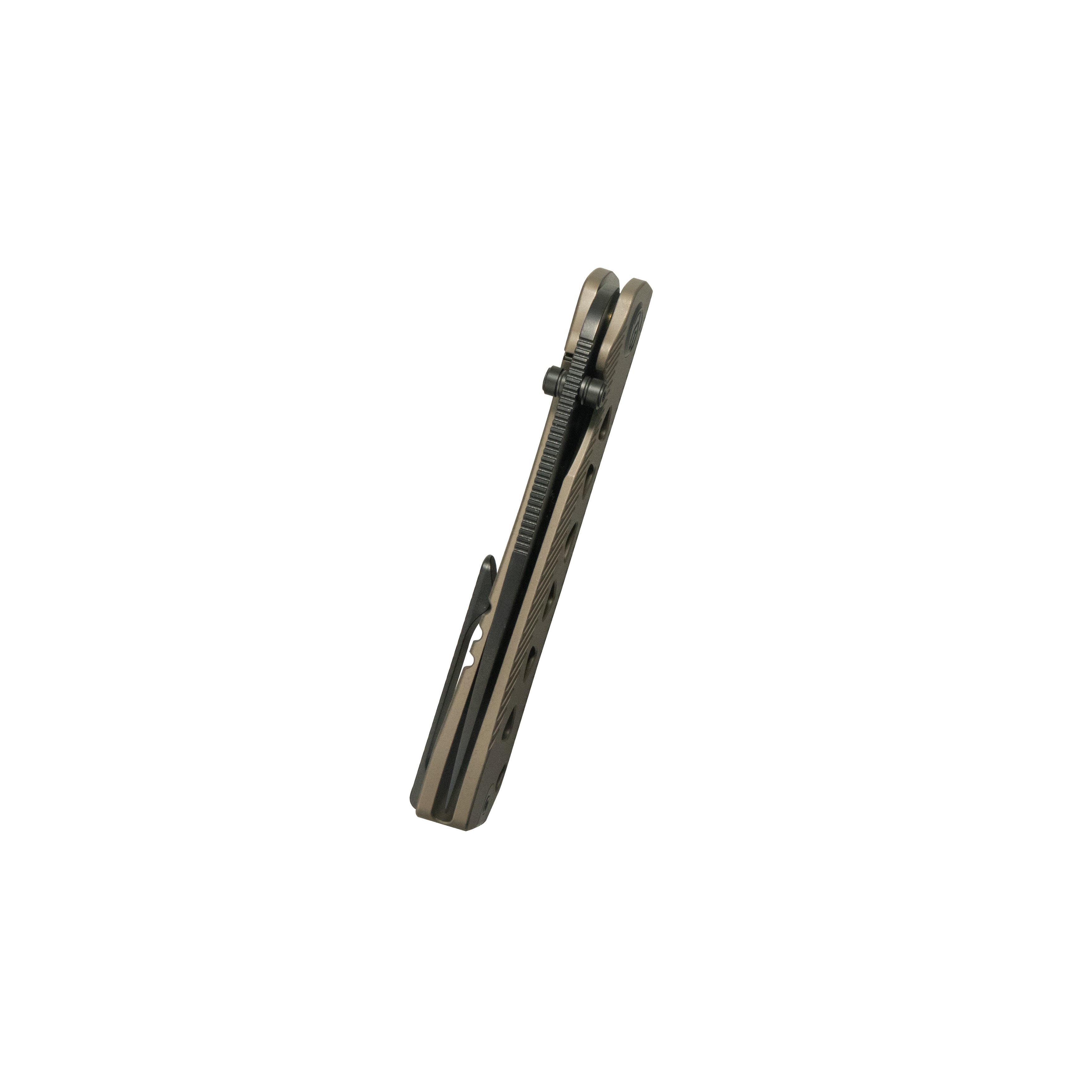 KB Zephyr Integral Tactical Folding Knife Bronze Ano Titanium Handle 4