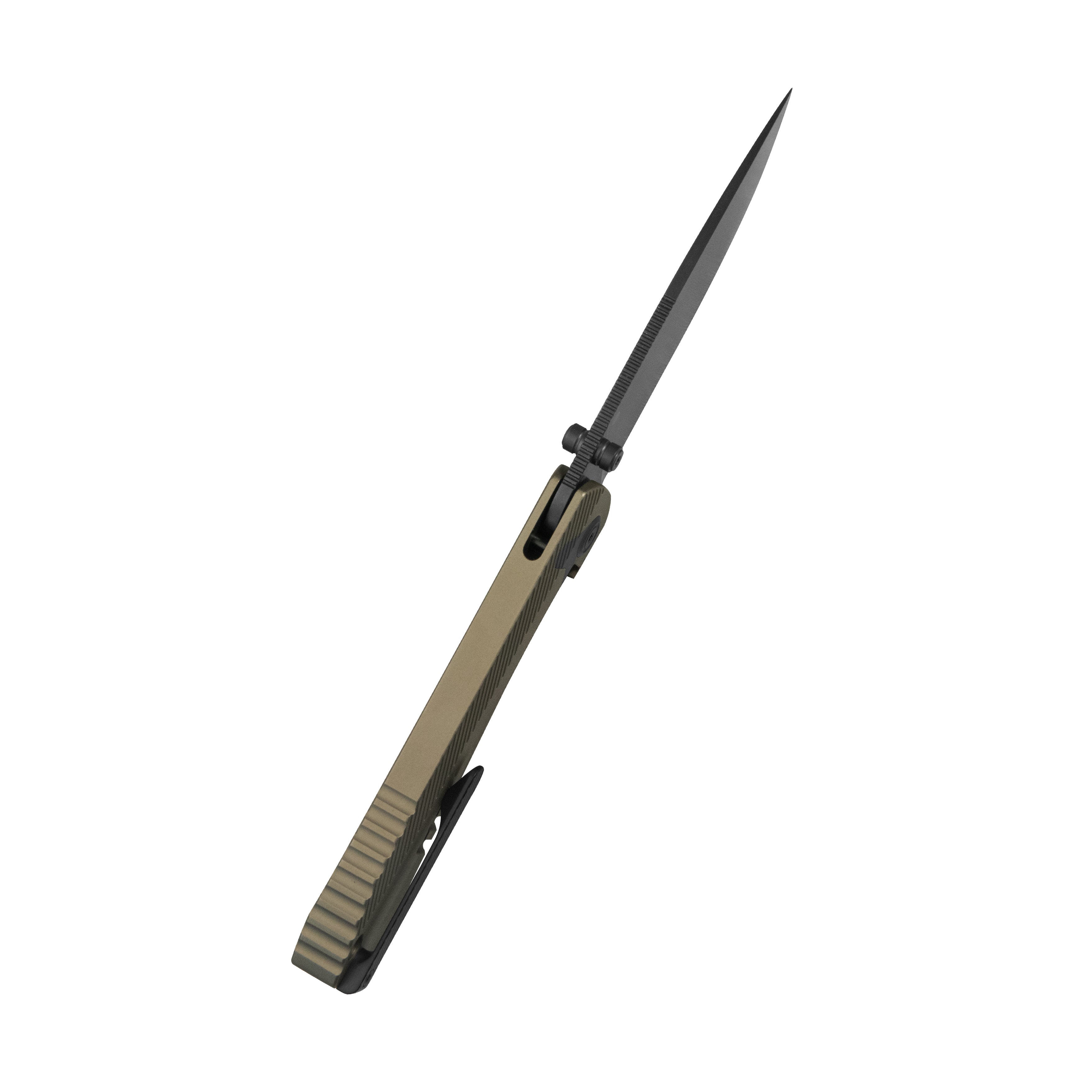 KB Zephyr Tactical Folding Knife Bronze Ano Integral Titanium Handle 4.65" Regular DLC M390 KB470B