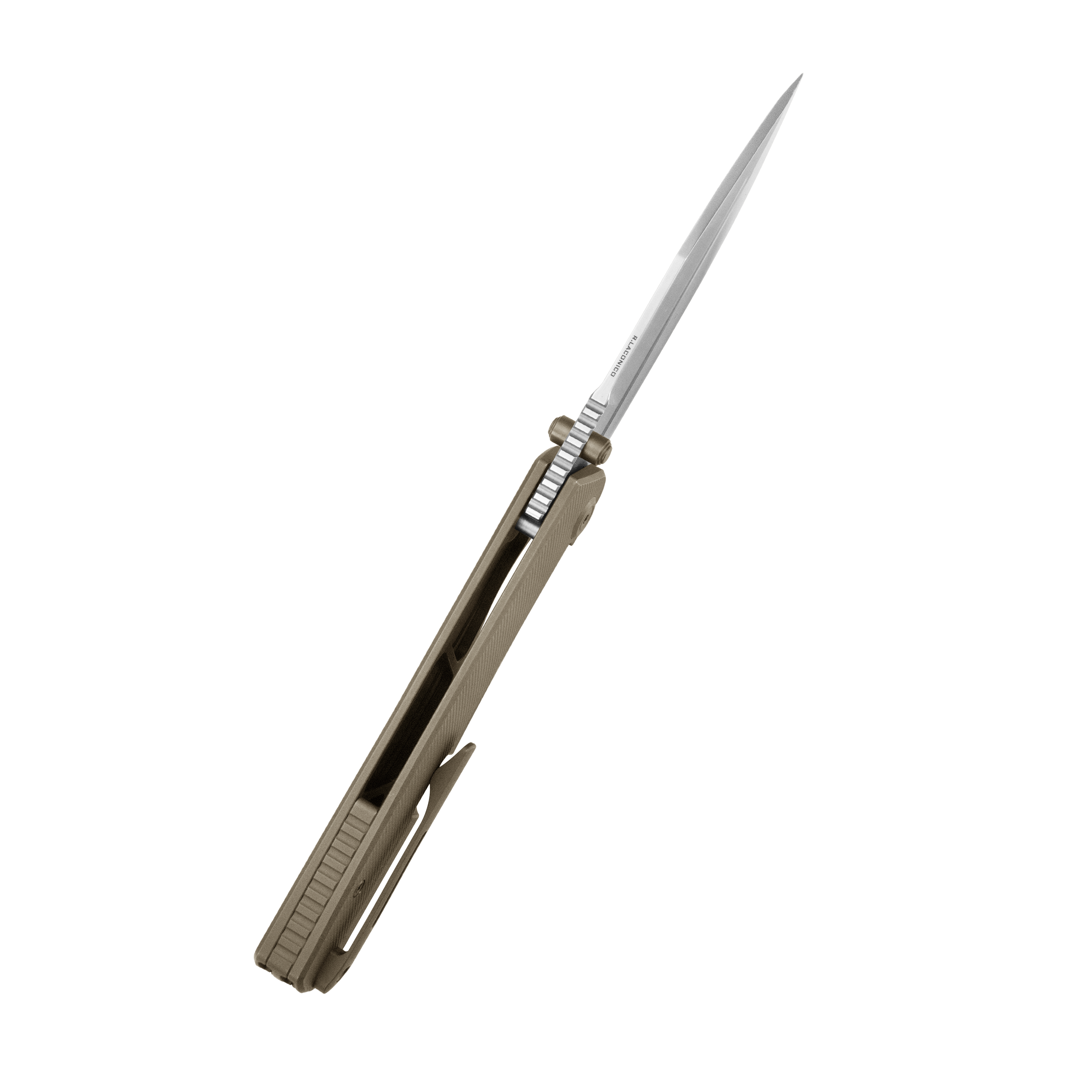 KB Albatross Tactical Folding Knife Bronze Titanium with Micro Milling 3.74" Silver Beadblast M390 KB471C