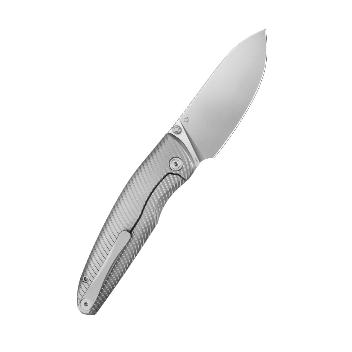 KB Cargo Folding Knife Sandblasting Titanium Handle 3.15" Silver Bead Blast M390 Blade KB480A