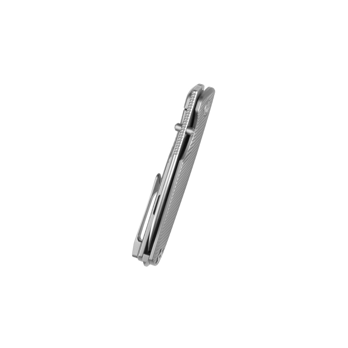 KB Cargo Folding Knife Sandblasting Titanium Handle 3.15" Silver Bead Blast M390 Blade KB480A