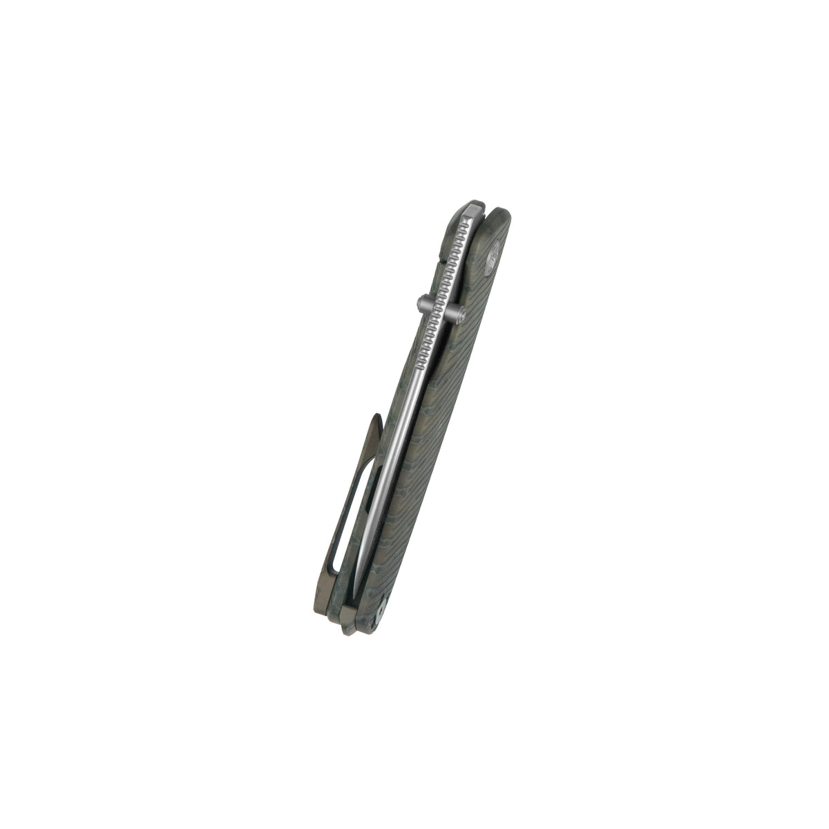 KB Cargo Folding Knife Flame Ano Titanium Handle 3.15" Silver Bead Blast M390 Blade KB480B