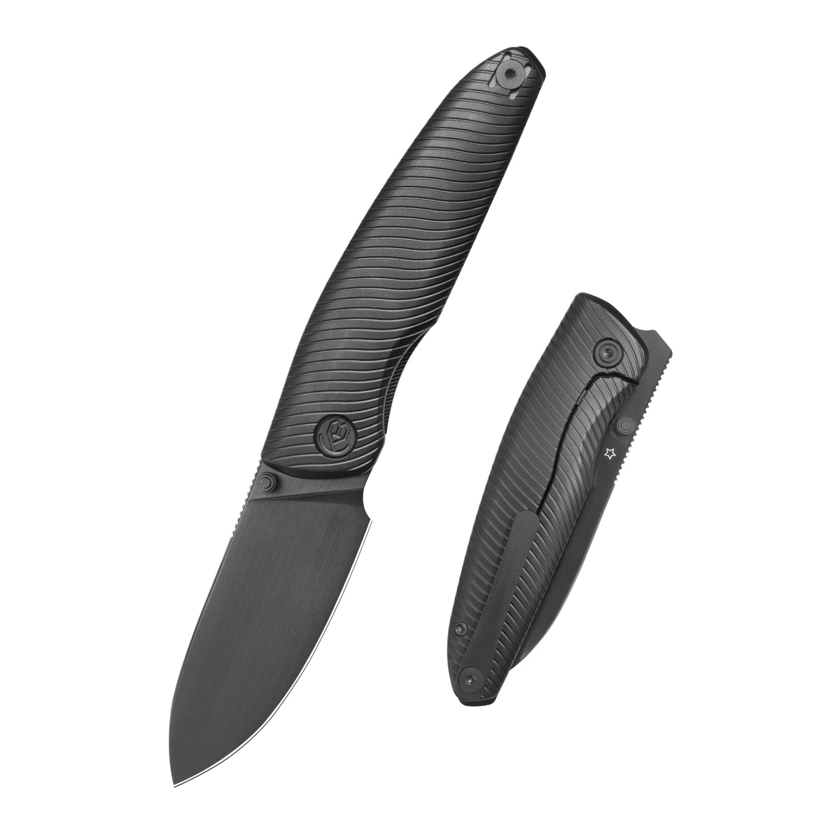 KB Cargo Folding Knife Black PVD Titanium Handle 3.15" DLC M390 Blade KB480C