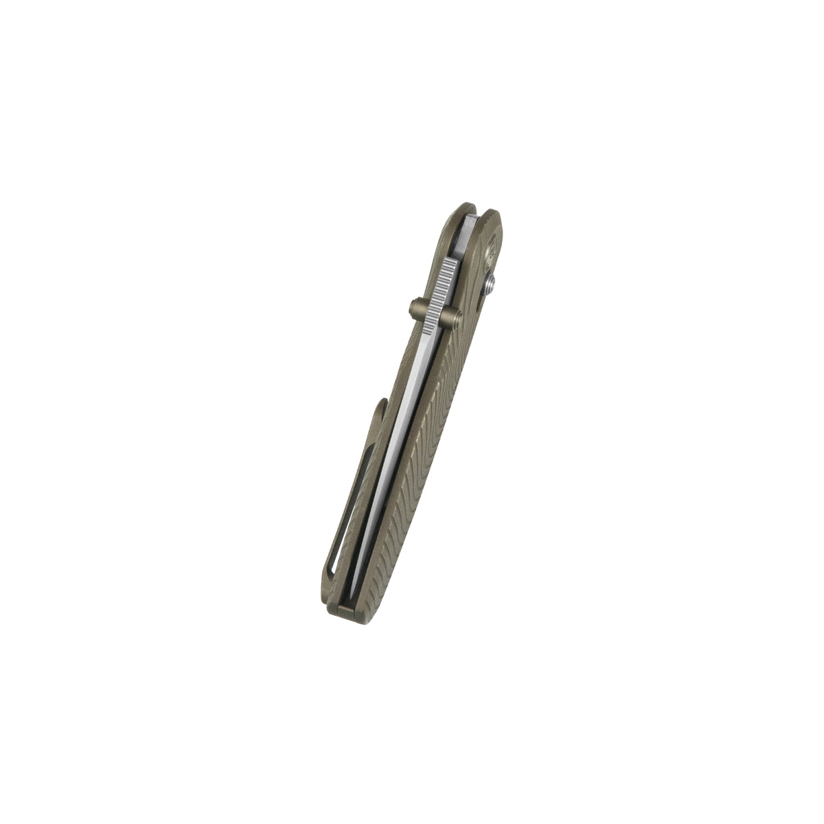 KB Small Pioneer Folding Knife Bronze Ano Titanium Handle 2.99" Silver Bead Blast S90V Blade KB482B