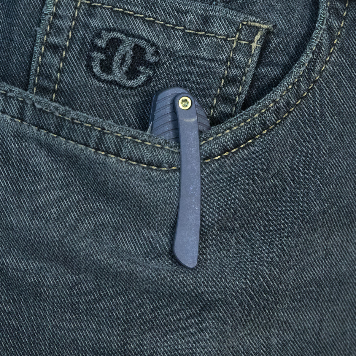 KB Small Pioneer Folding Knife Blue Ano Titanium Handle 2.99" Silver Bead Blast S90V Blade KB482C