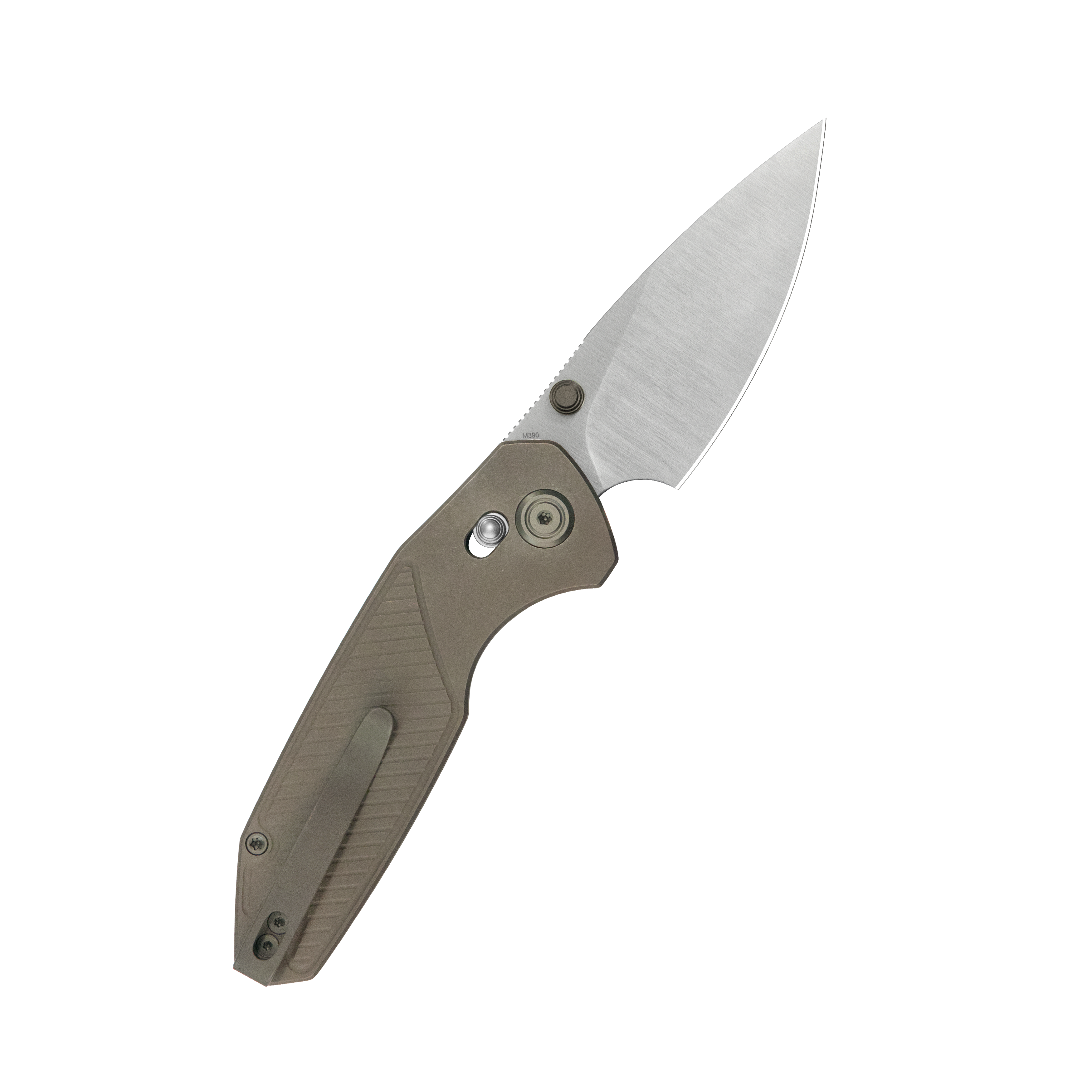 KB Aero Air Pocket Knife Crossbar Lock Bronze Ti Diagonal Milling 2.91