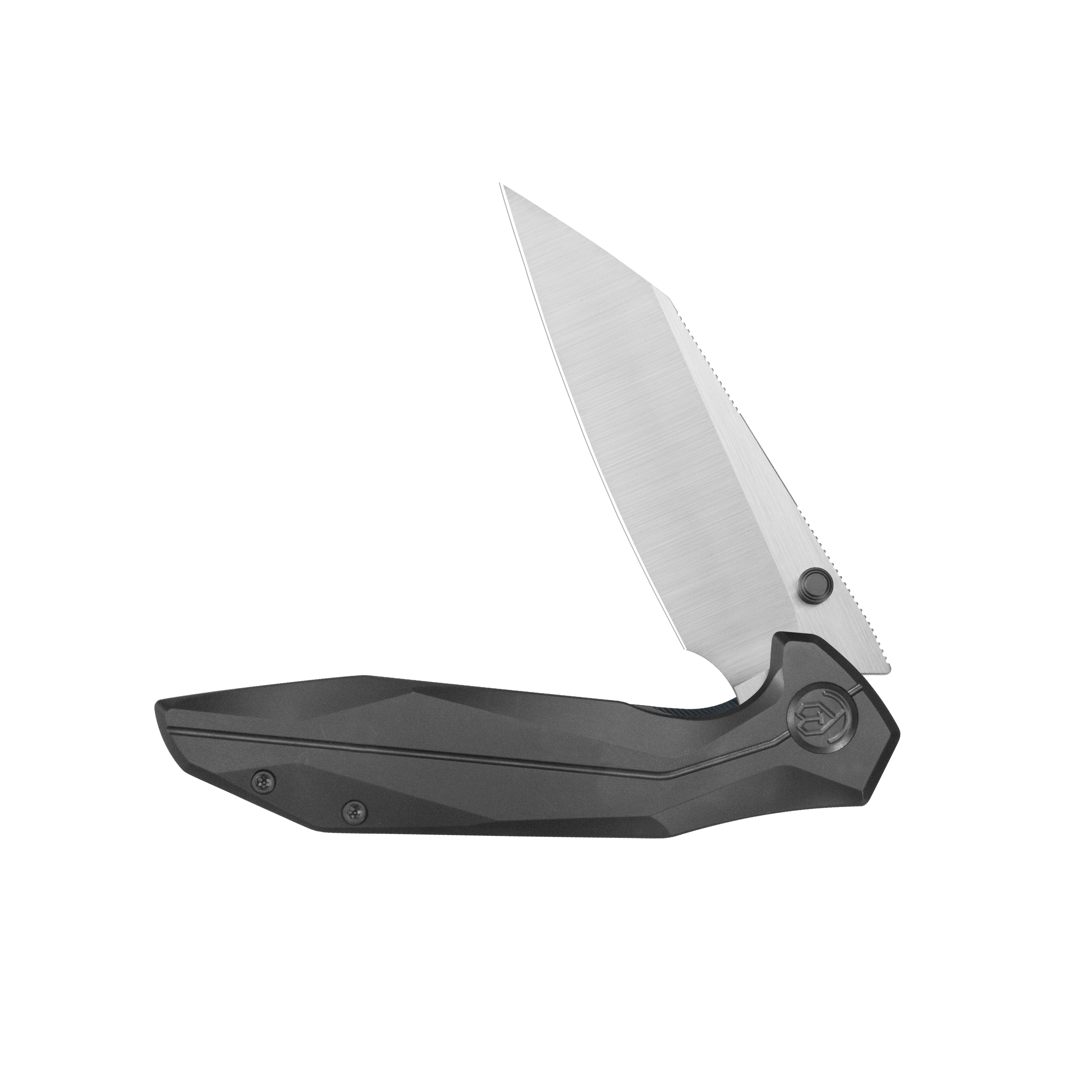 KB Nova Reverse Tanto Frame Locking Folding Knife DLC Titanium Handle 3.66" Belt Satin M390 Blade KB495E